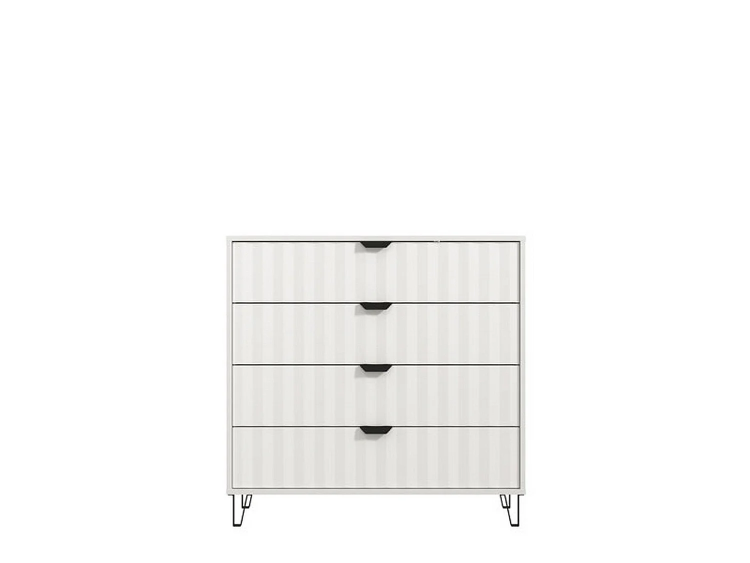 Cassettiera Maggiora, 4 Cassetti, 93x40x90h cm Bianco, Apertura Scorrevole, Chiusura Scorrevole