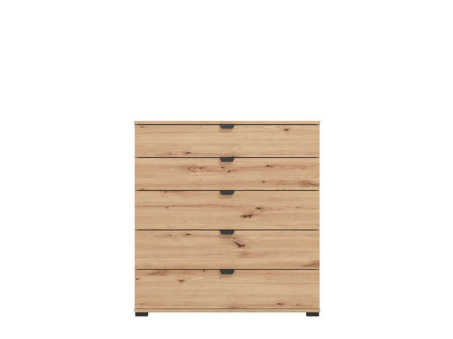 Cassettiera Mainarda, 5 Cassetti, 90x40x95h cm Marrone Rovere Nodi, Apertura Scorrevole, Chiusura Scorrevole