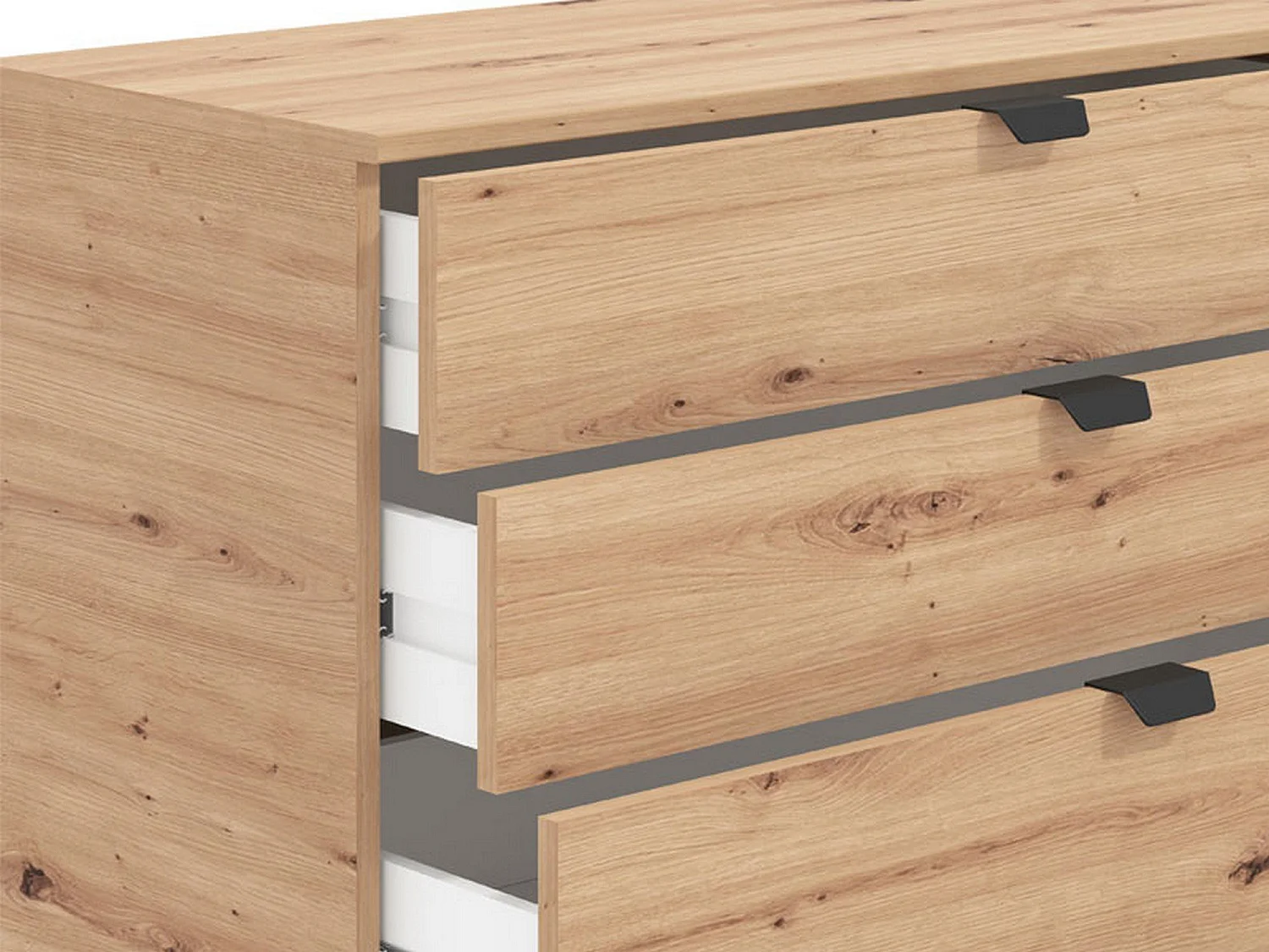 Cassettiera Mainarda, 5 Cassetti, 90x40x95h cm Marrone Rovere Nodi, Apertura Scorrevole, Chiusura Scorrevole