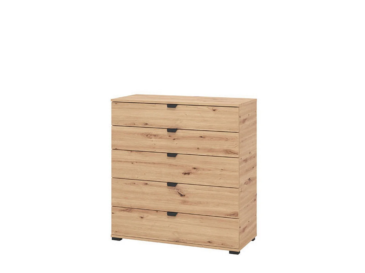 Cassettiera Mainarda, 5 Cassetti, 90x40x95h cm Marrone Rovere Nodi, Apertura Scorrevole, Chiusura Scorrevole