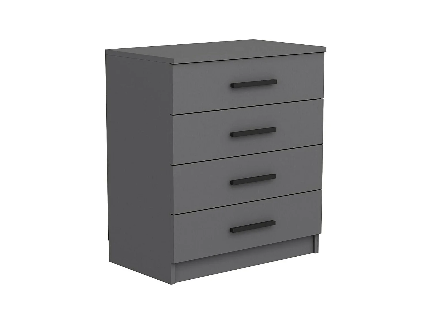 Cassettiera Kalmaegi, 4 Cassetti, 70x79x42h cm Grigio Cenere, Apertura Scorrevole, Chiusura Scorrevole