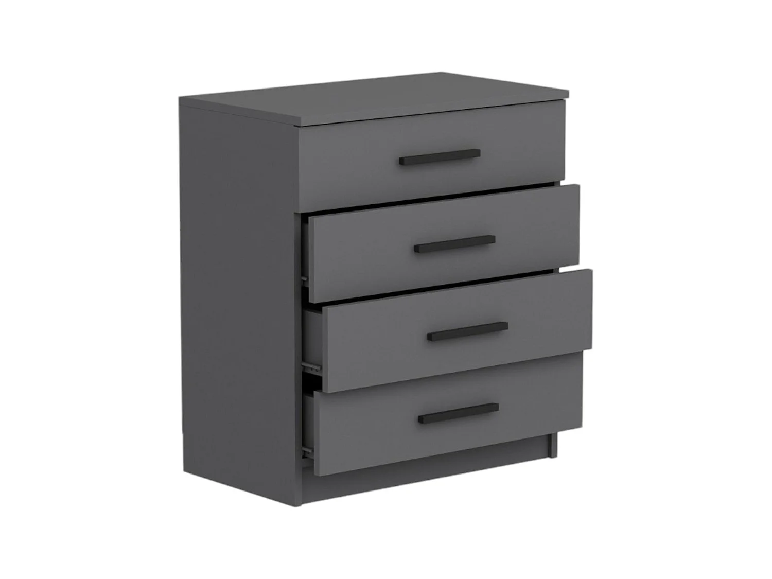 Cassettiera Kalmaegi, 4 Cassetti, 70x79x42h cm Grigio Cenere, Apertura Scorrevole, Chiusura Scorrevole