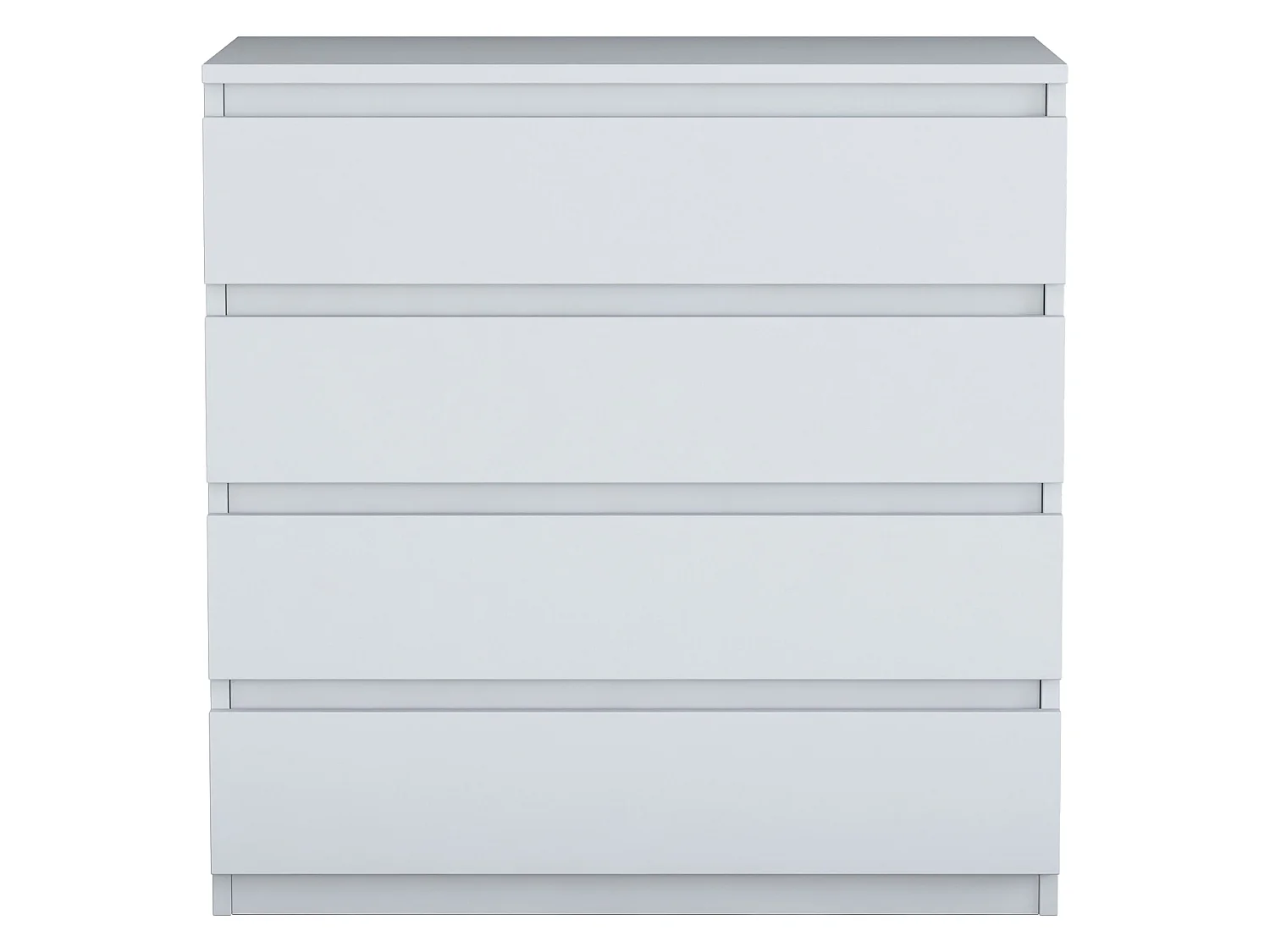 Cassettiera Gorle, 4 Cassetti, 80x47x98h cm Bianco, Apertura Scorrevole, Chiusura Scorrevole