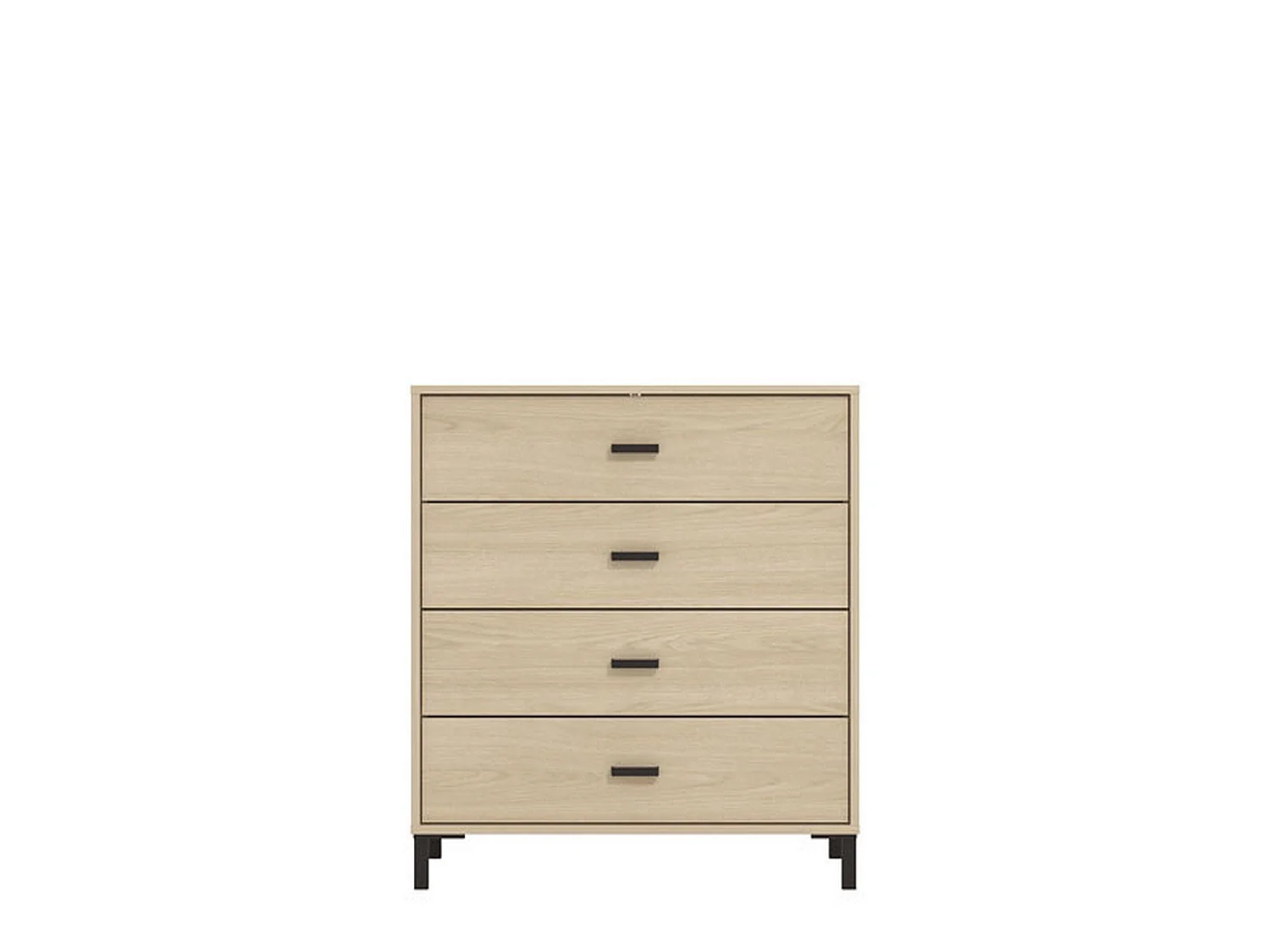 Cassettiera Rosasco, 4 Cassetti, 80x40x90h cm Marrone Rovere, Apertura Scorrevole, Chiusura Scorrevole