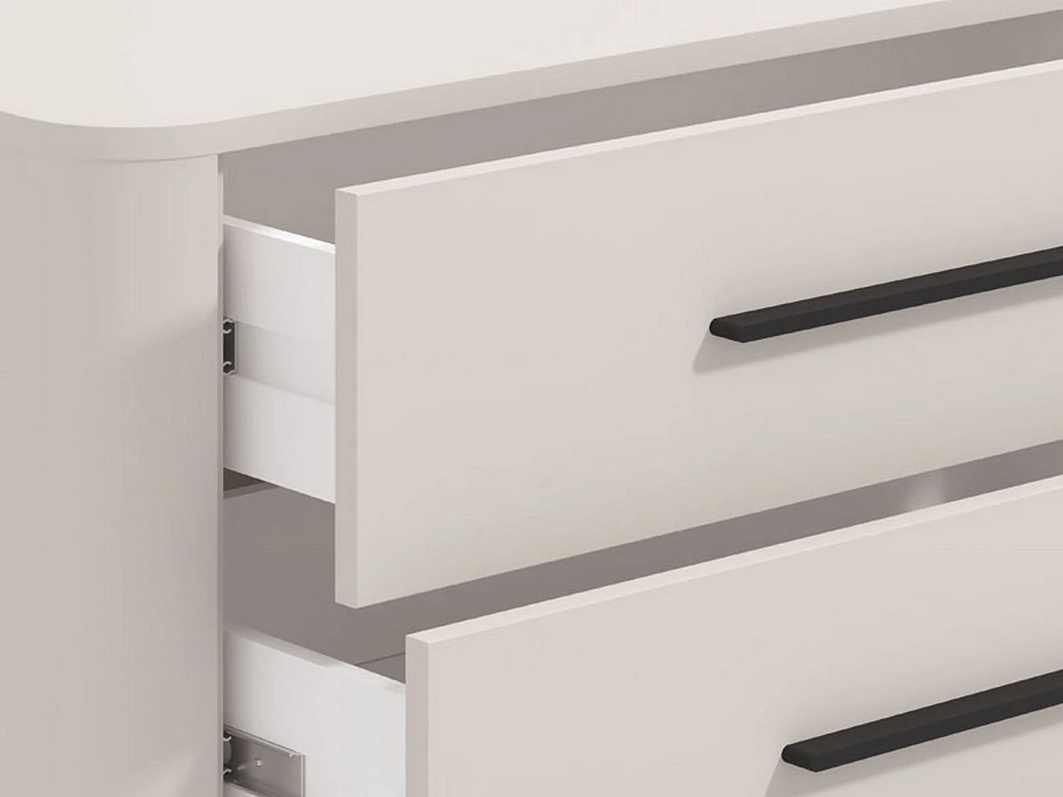 Cassettiera Mogoro, 4 Cassetti, 90x40x94h cm Bianco, Apertura Scorrevole, Chiusura Scorrevole