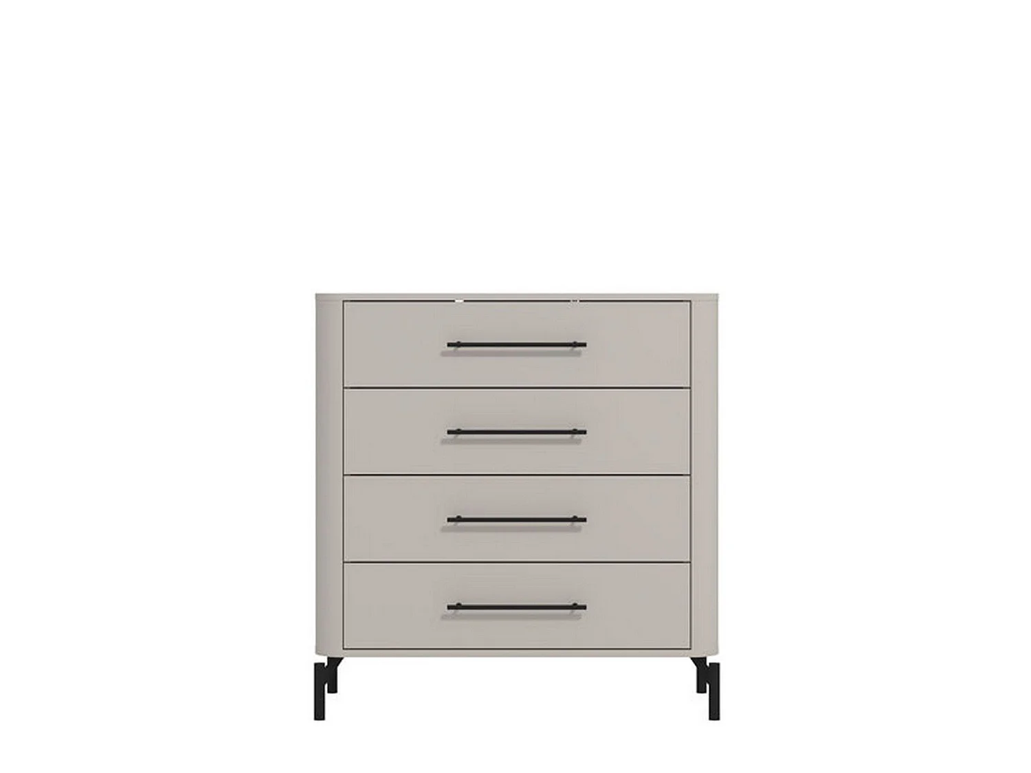 Cassettiera Mogoro, 4 Cassetti, 90x40x94h cm Bianco, Apertura Scorrevole, Chiusura Scorrevole