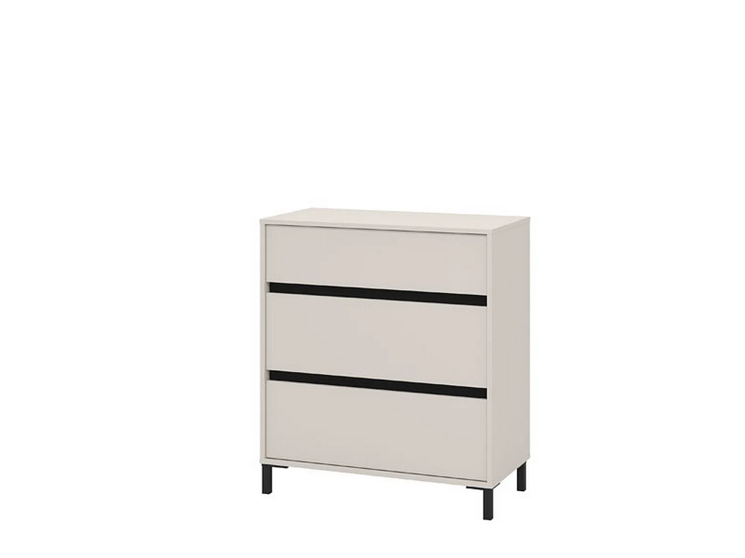 Cassettiera Mapello, 3 Cassetti, 80x40x90h cm Beige, Apertura Scorrevole, Chiusura Scorrevole