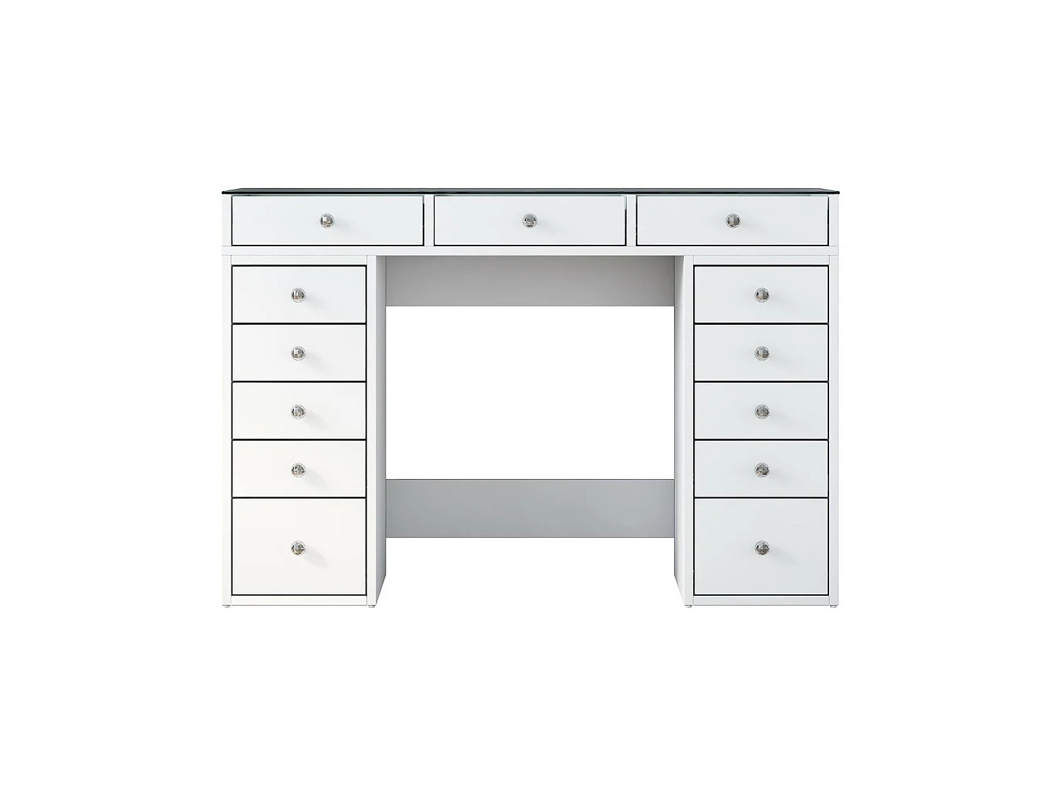 Ladekast Boldone, 13 lades, 120x45x80h cm wit, schuifopening, schuifsluiting