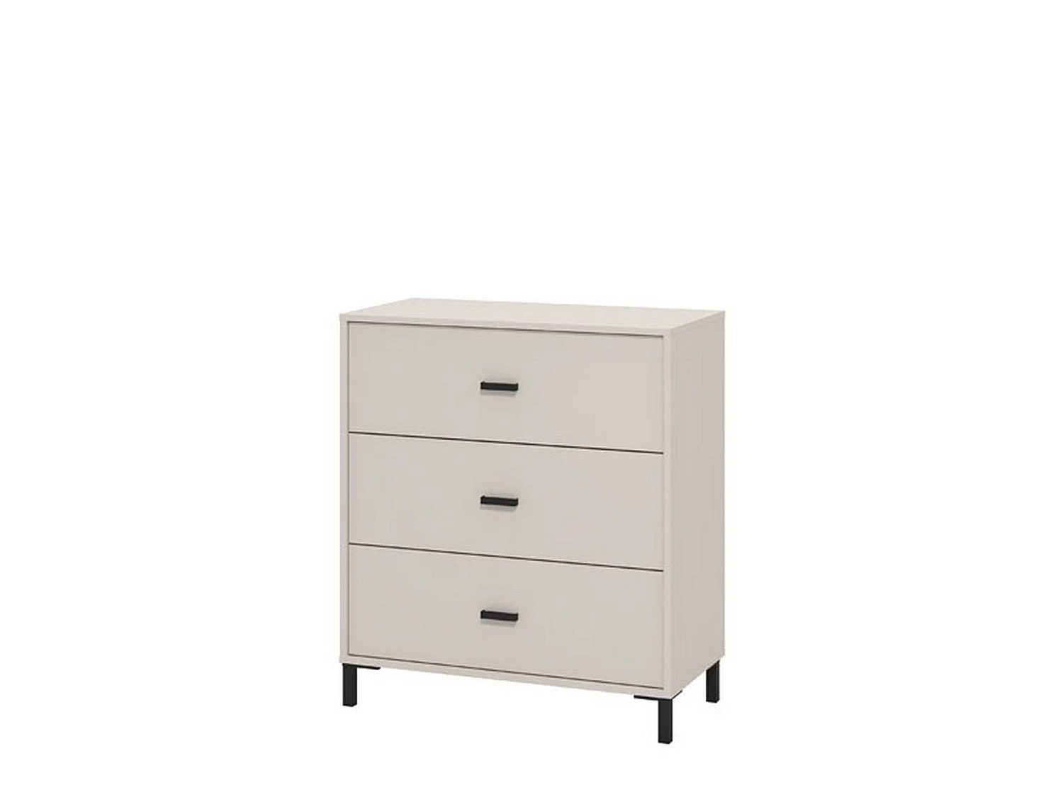 Cassettiera Portio, 3 Cassetti, 80x40x90h cm Bianco, Apertura Scorrevole, Chiusura Scorrevole
