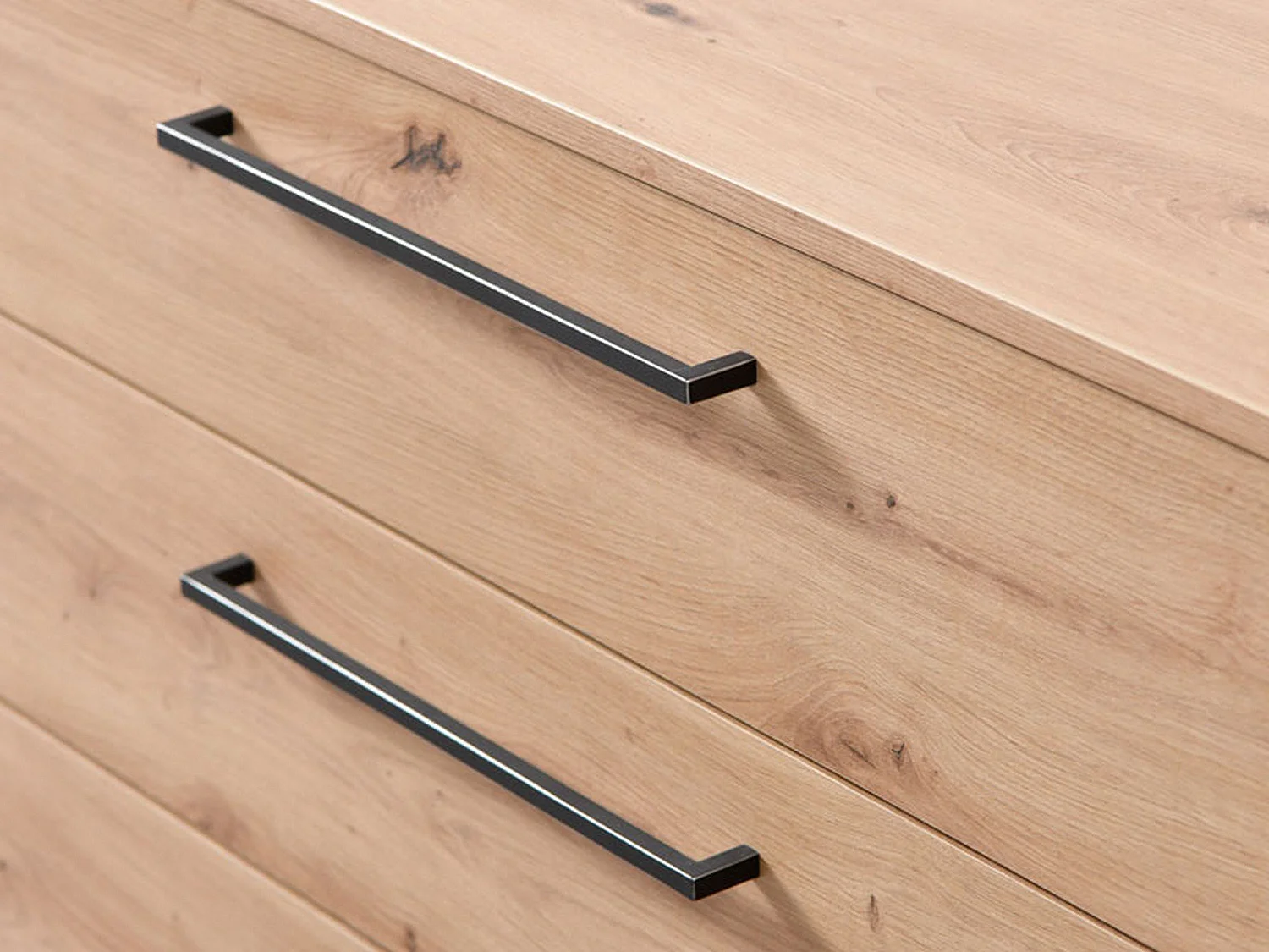 Cassettiera Porzio, 4 Cassetti, 92x42x95h cm Marrone Rovere Nodi, Apertura Scorrevole, Chiusura Scorrevole