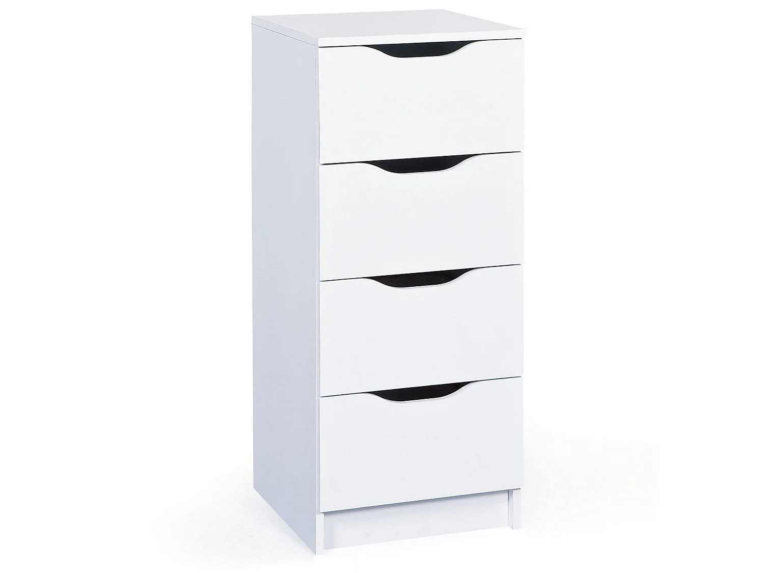 Cassettiera Sarroch, 4 Cassetti, 40x40x92h cm Bianco, Apertura Scorrevole, Chiusura Scorrevole