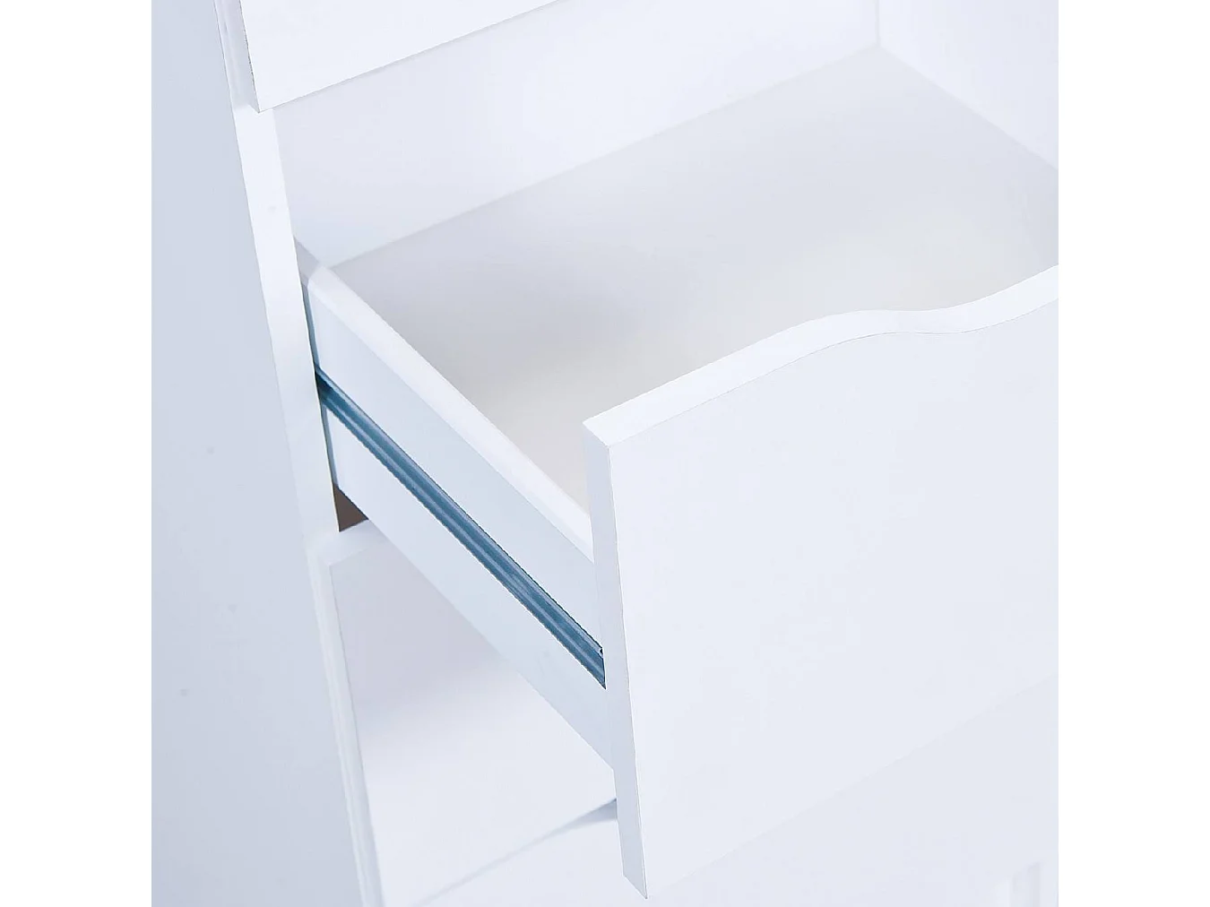 Cassettiera Sarroch, 4 Cassetti, 40x40x92h cm Bianco, Apertura Scorrevole, Chiusura Scorrevole