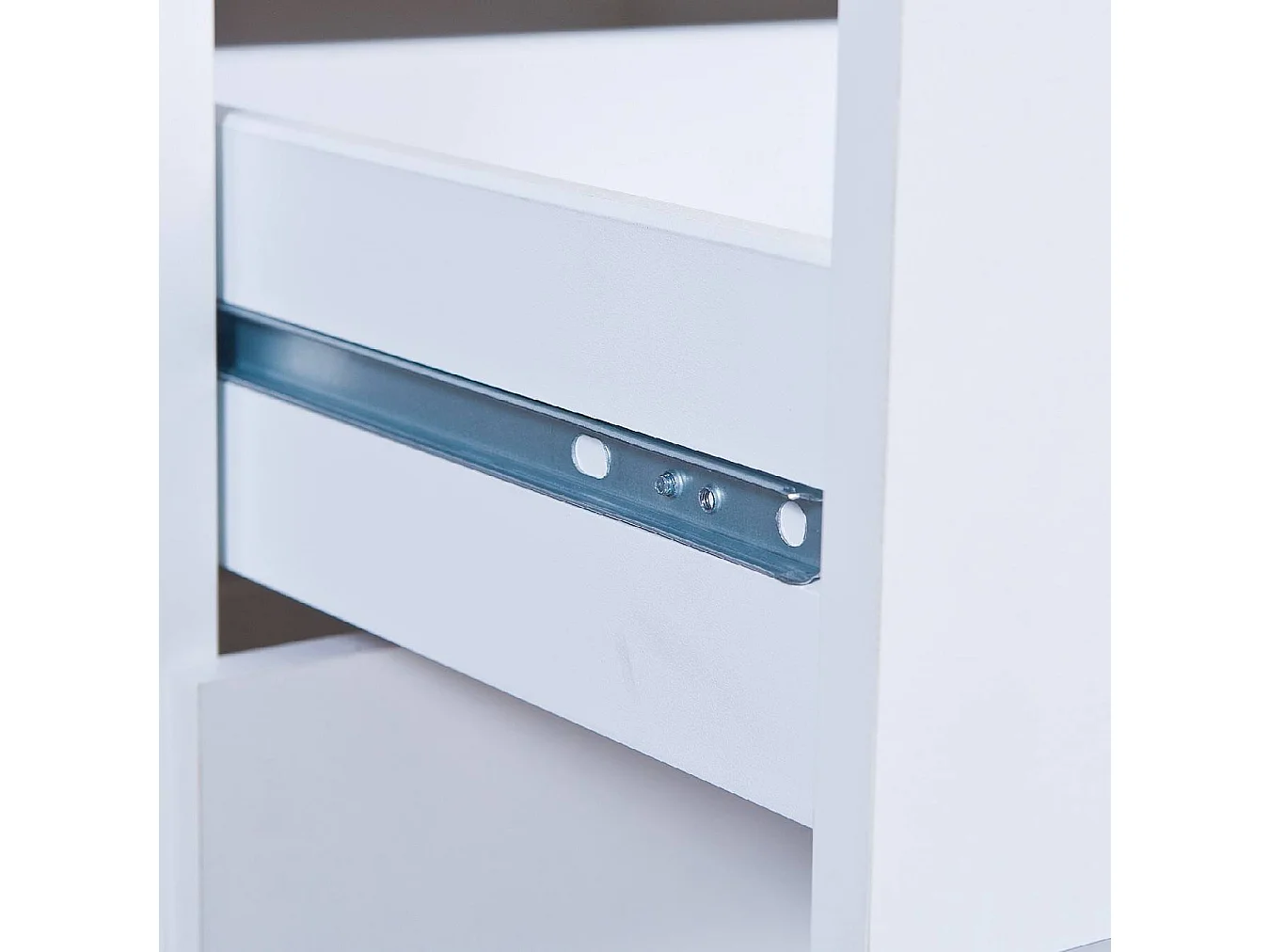 Cassettiera Sarroch, 4 Cassetti, 40x40x92h cm Bianco, Apertura Scorrevole, Chiusura Scorrevole