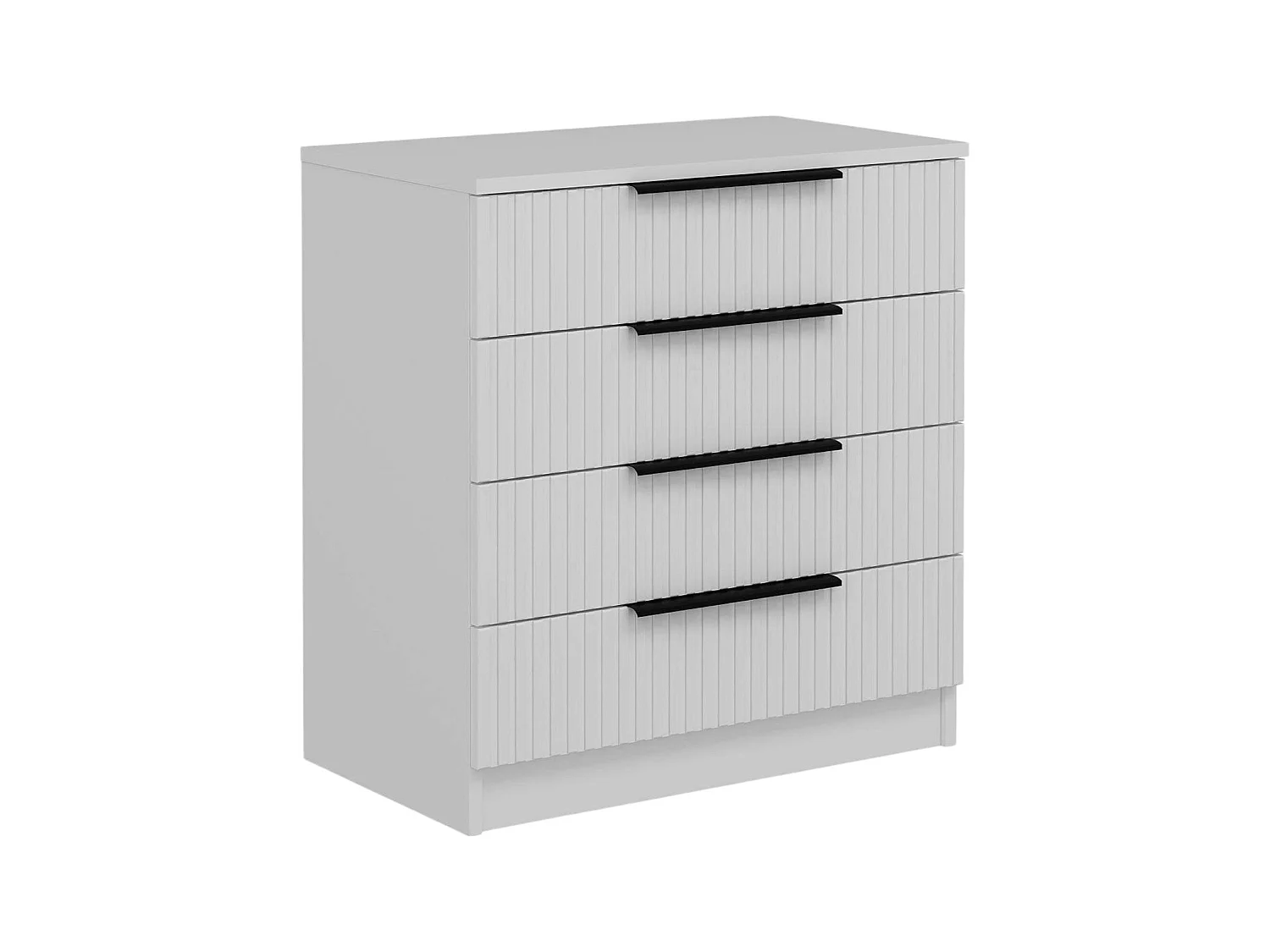 Cassettiera Vicente, 7 Cassetti, 72x42x77h cm Bianco, Apertura Scorrevole, Chiusura Scorrevole