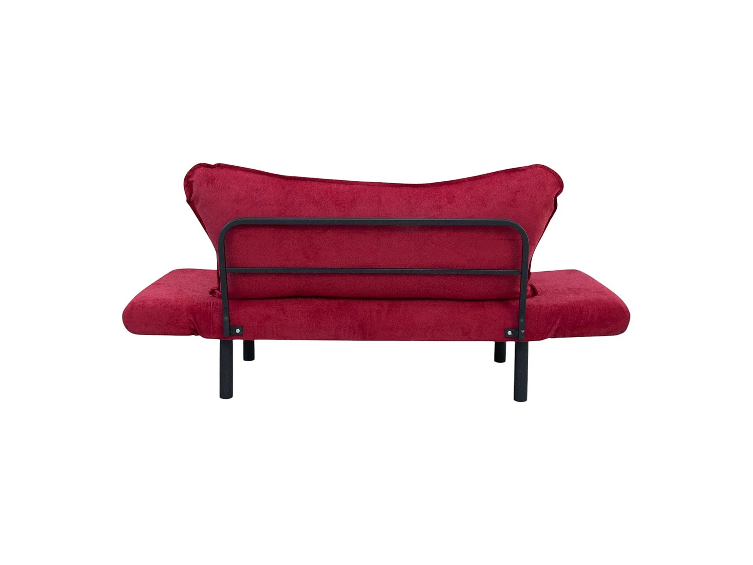 Canapé-lit 2 places Hone, coffre de rangement, 140x65 cm rouge, inclinable, accoudoirs