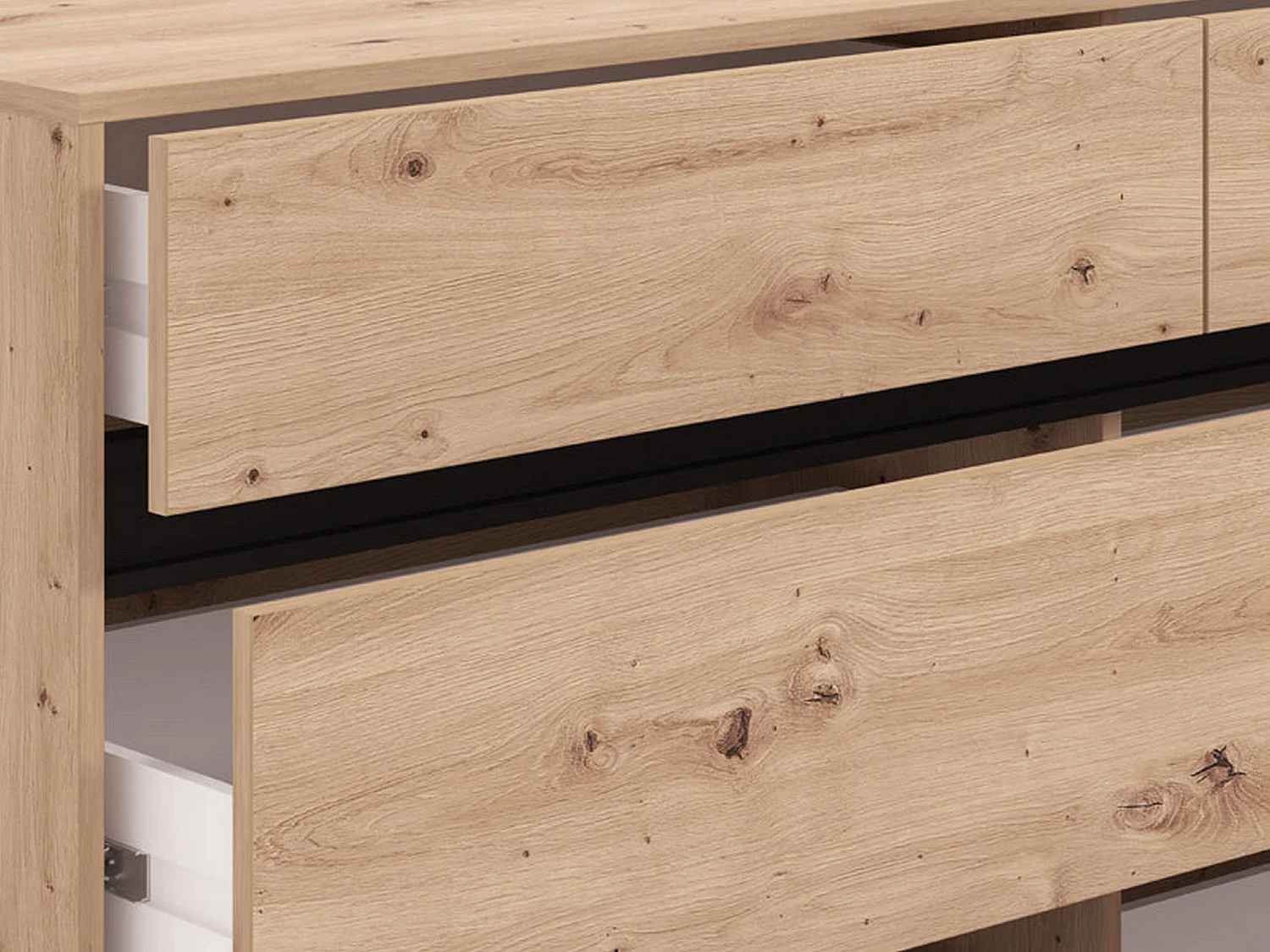 Cassettiera Mapelloo, 3 Cassetti, 157x40x90h cm Marrone Rovere Nodi, Apertura Scorrevole, Chiusura Scorrevole