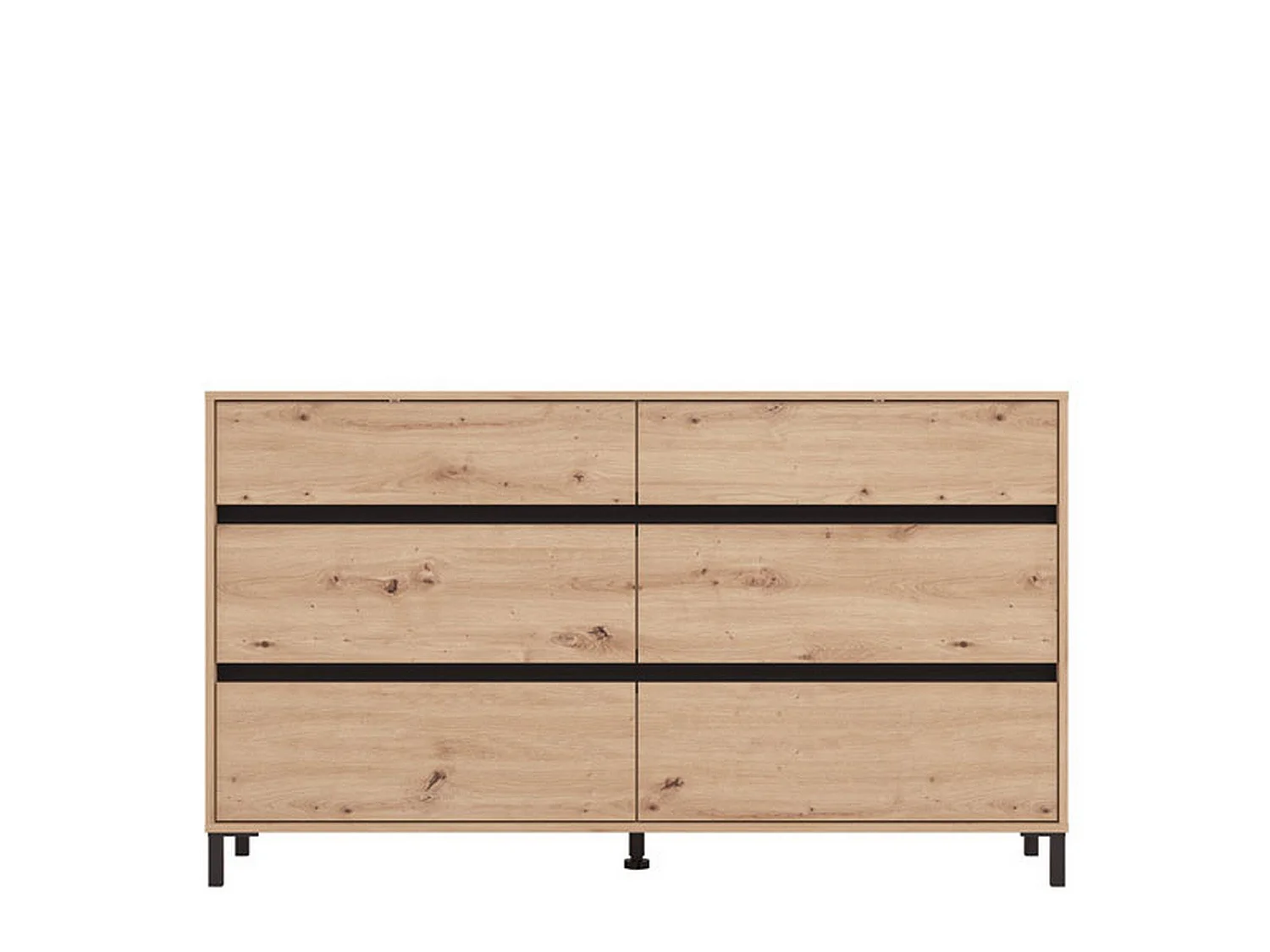Cassettiera Mapelloo, 3 Cassetti, 157x40x90h cm Marrone Rovere Nodi, Apertura Scorrevole, Chiusura Scorrevole