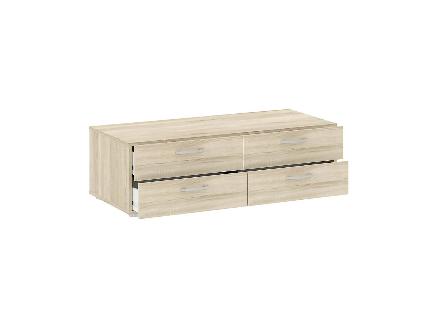 Commode Gignod, 4 tiroirs, 51,9x110,7x35h cm Chêne Marron