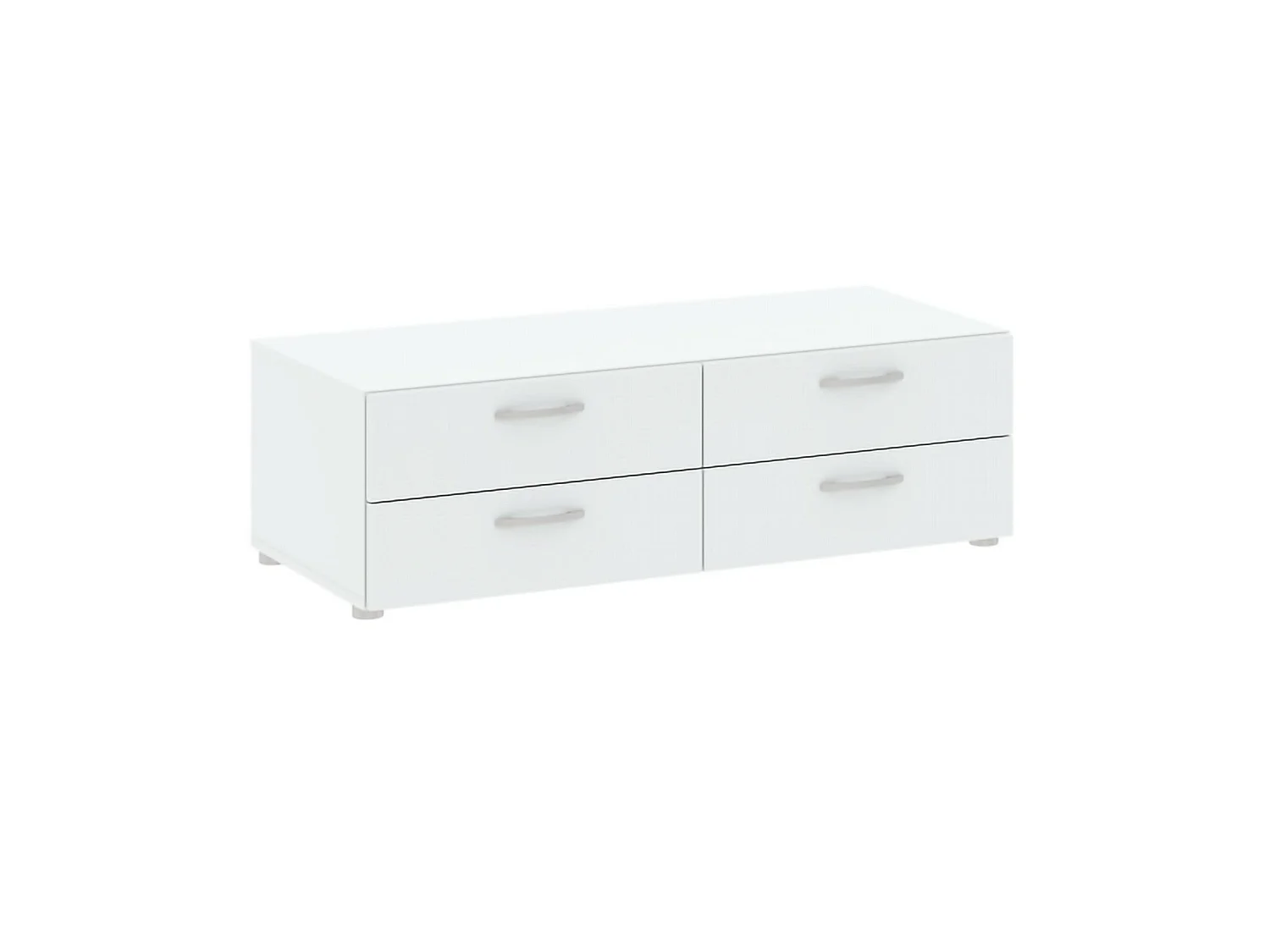 Ladekast Gignod, 4 laden, 111x52x35h cm wit, schuifopening, schuifsluiting