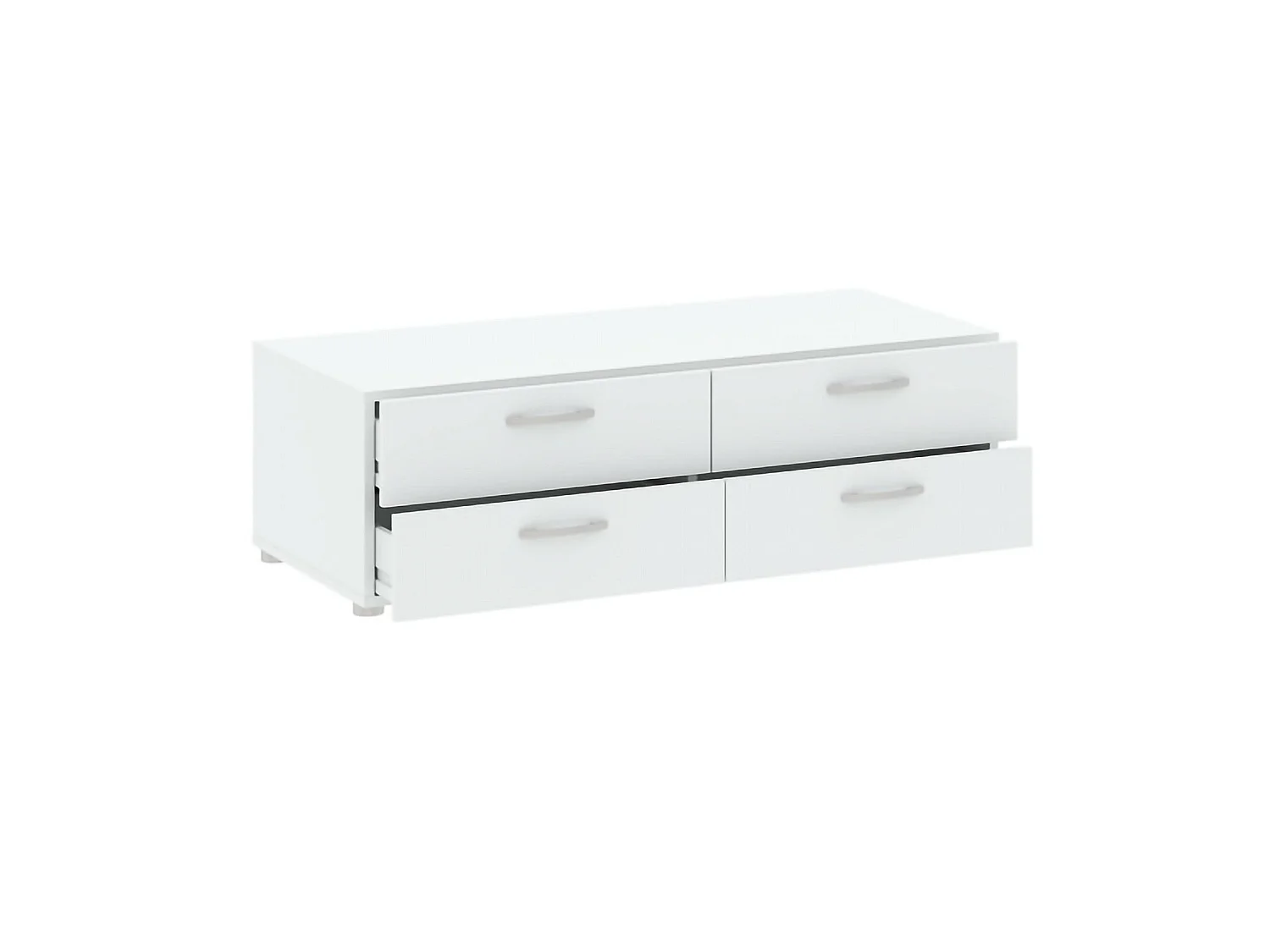 Ladekast Gignod, 4 laden, 111x52x35h cm wit, schuifopening, schuifsluiting