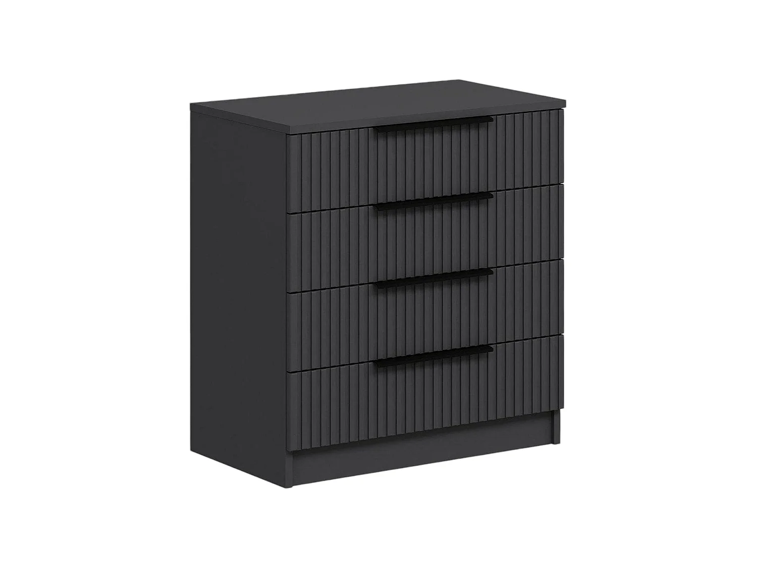 Cassettiera Vicente, 7 Cassetti, 72x42x77h cm Nero Antracite, Apertura Scorrevole, Chiusura Scorrevole