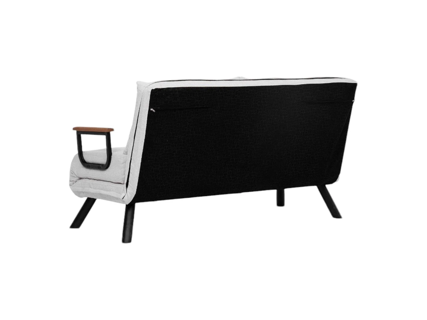 Canapé-lit 2 places Calvin, coffre de rangement, 133x78 cm blanc, inclinable, accoudoirs
