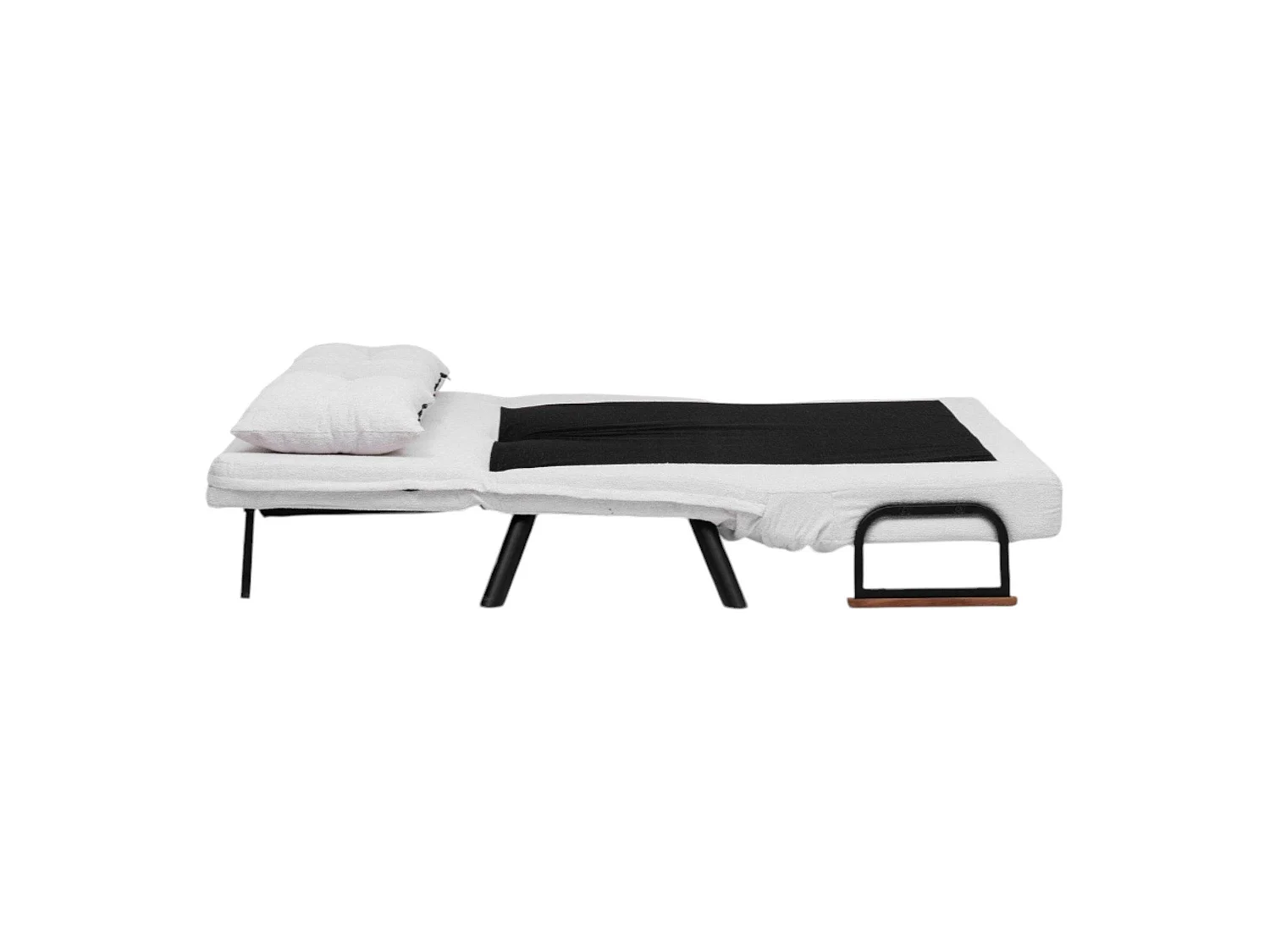Canapé-lit 2 places Calvin, coffre de rangement, 133x78 cm blanc, inclinable, accoudoirs