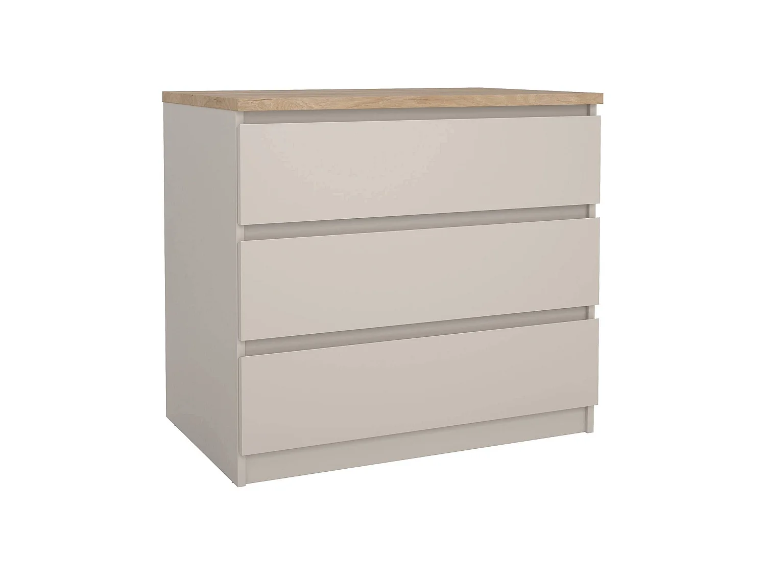 Cômoda Vistara, 3 Gavetas, 77x50x70h cm Bege, Abertura Deslizante, Fecho Deslizante
