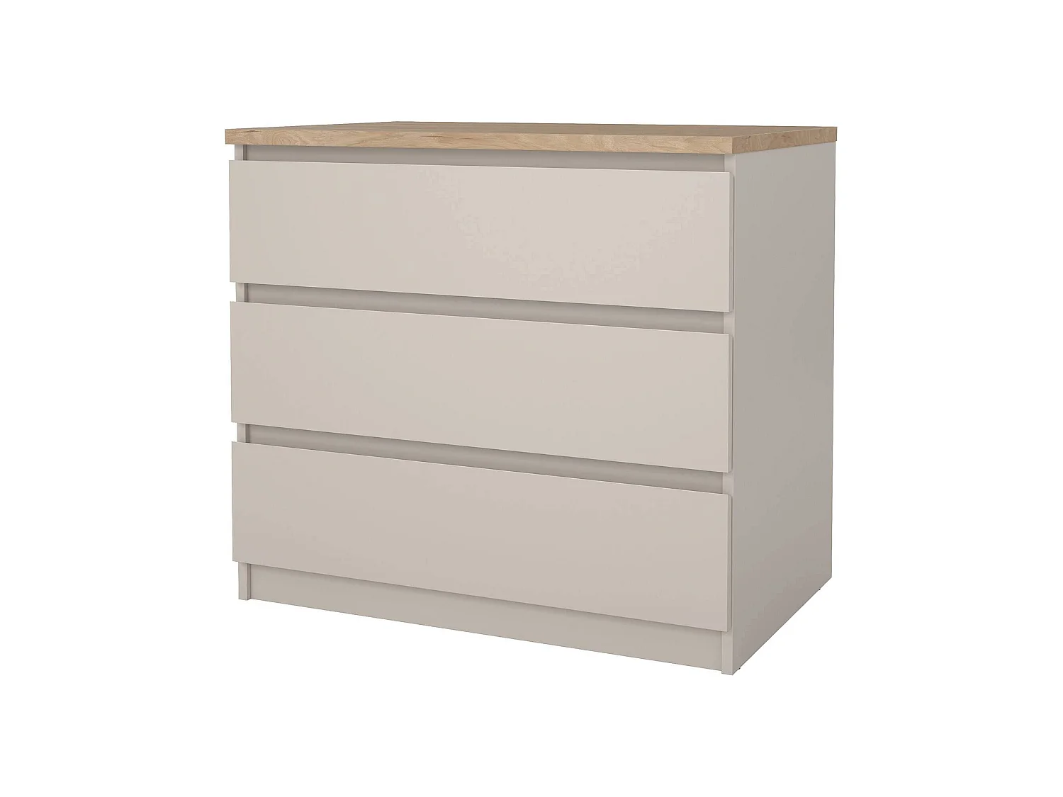 Cômoda Vistara, 3 Gavetas, 77x50x70h cm Bege, Abertura Deslizante, Fecho Deslizante