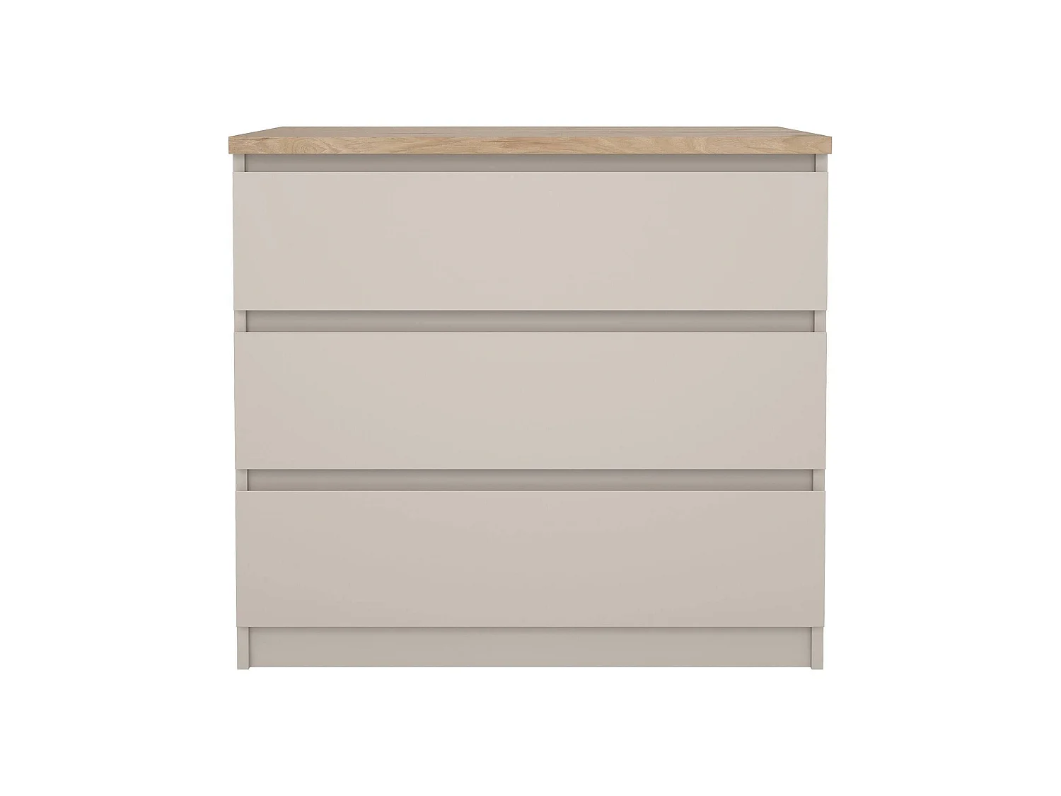Cômoda Vistara, 3 Gavetas, 77x50x70h cm Bege, Abertura Deslizante, Fecho Deslizante