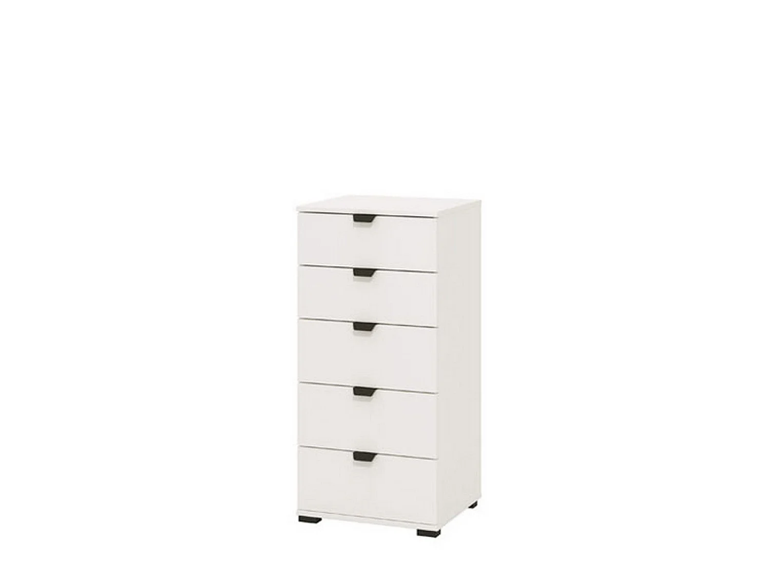 Cassettiera Mainarda, 5 Cassetti, 45x40x95h cm Bianco, Apertura Scorrevole, Chiusura Scorrevole