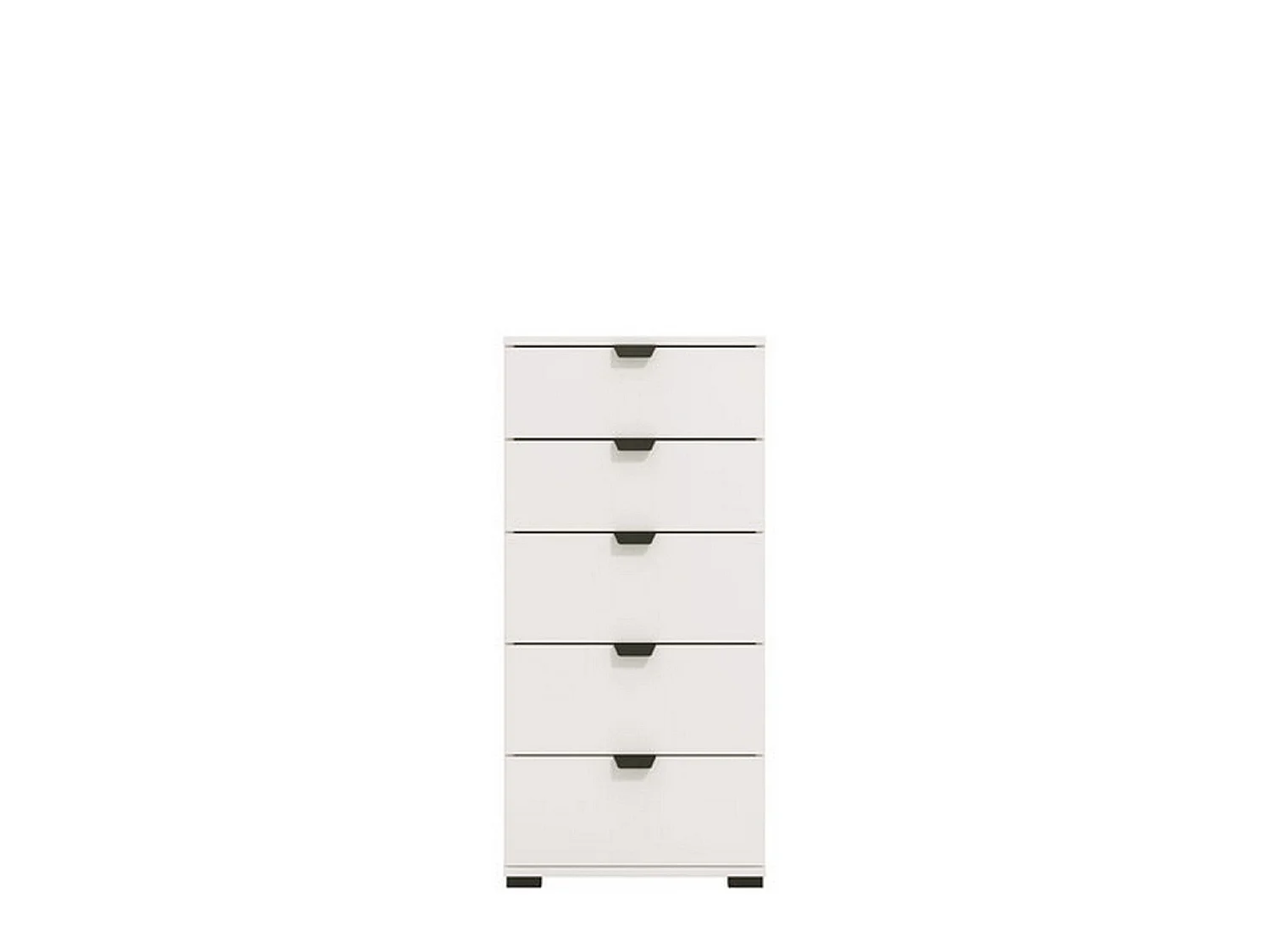 Cassettiera Mainarda, 5 Cassetti, 45x40x95h cm Bianco, Apertura Scorrevole, Chiusura Scorrevole