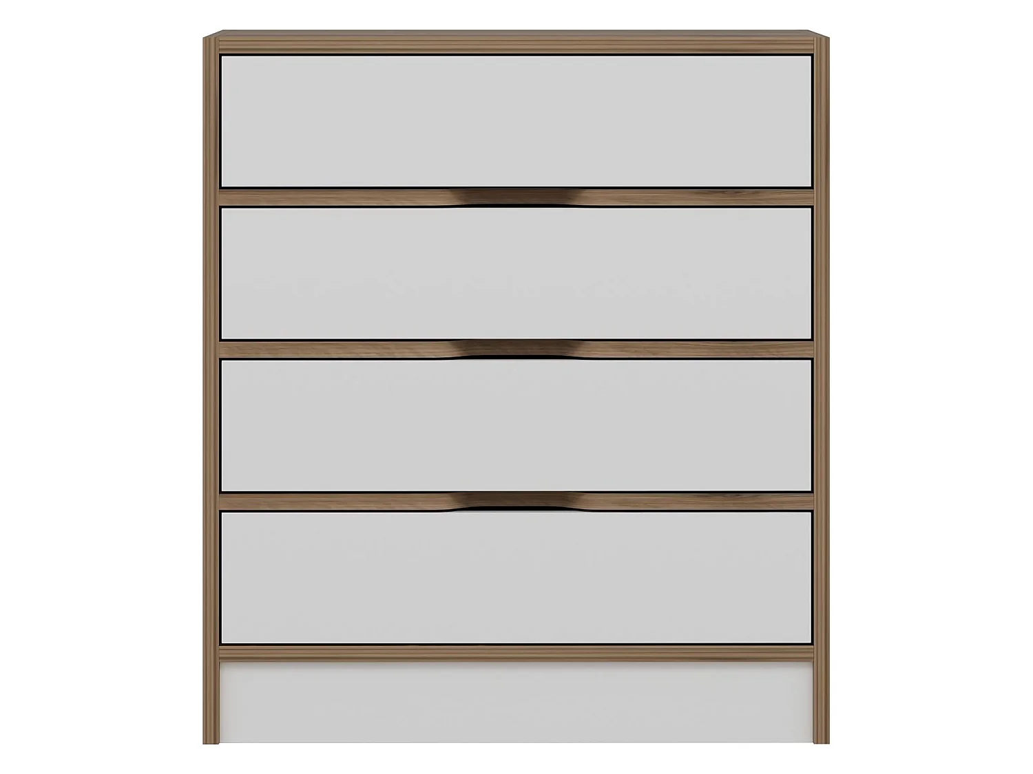 Cassettiera Lallio, 4 Cassetti, 70x40x80h cm Bianco, Apertura Scorrevole, Chiusura Scorrevole