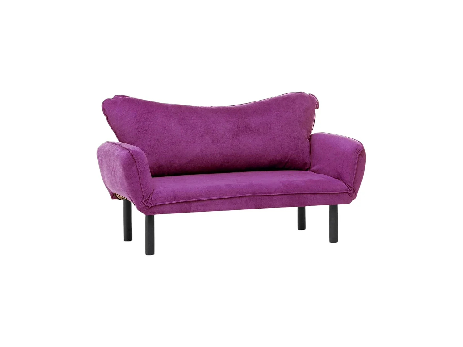 Divano Letto 2 Posti Mindulle, Reclinabile, 140x65 cm Viola, Braccioli, Posti a Sedere 2