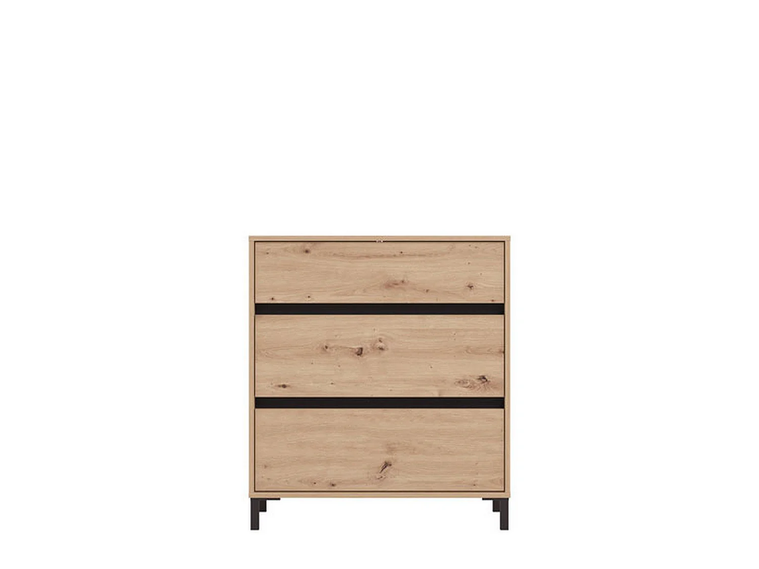 Cassettiera Mapello, 3 Cassetti, 80x40x90h cm Marrone Rovere Nodi, Apertura Scorrevole, Chiusura Scorrevole