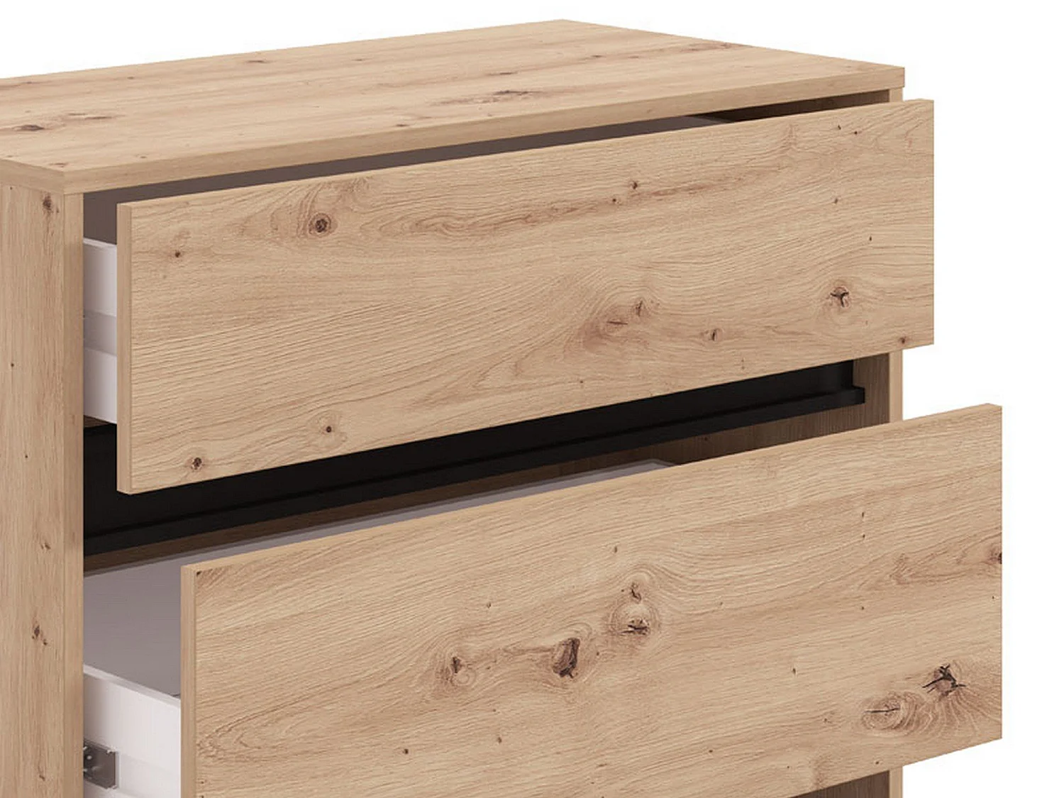 Cassettiera Mapello, 3 Cassetti, 80x40x90h cm Marrone Rovere Nodi, Apertura Scorrevole, Chiusura Scorrevole