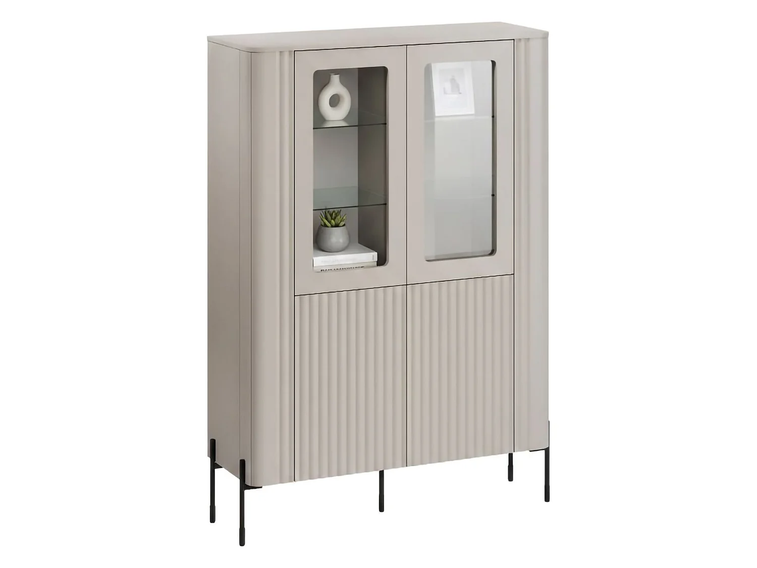 Vetrina Loures, 8 Ripiani, 39.6x110x160h cm Beige, Mobile Espositore