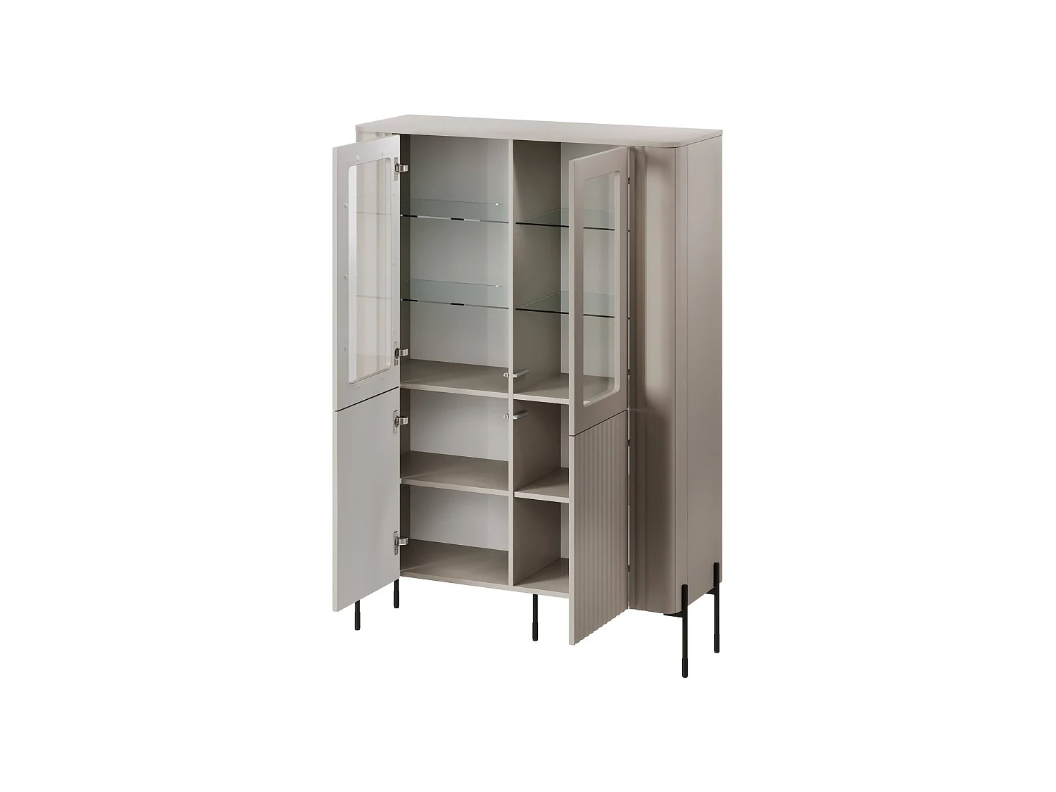 Vetrina Loures, 8 Ripiani, 39.6x110x160h cm Beige, Mobile Espositore