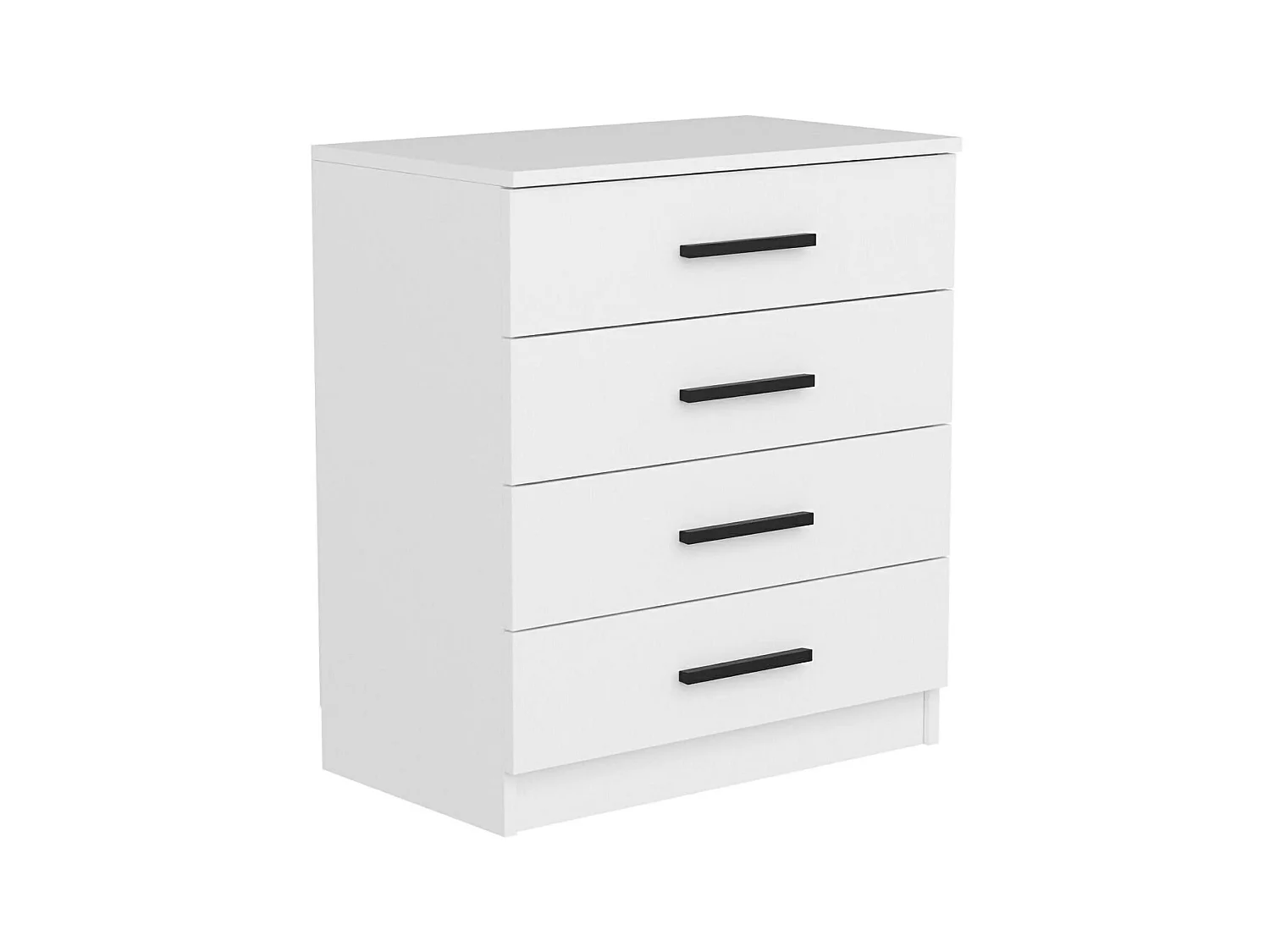 Cassettiera Kalmaegi, 4 Cassetti, 70x79x42h cm Bianco, Apertura Scorrevole, Chiusura Scorrevole