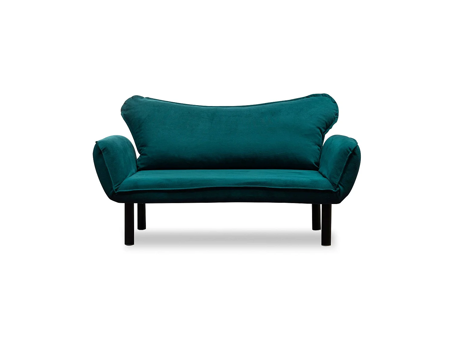 Canapé-lit 2 places Hone, coffre de rangement, 140x65 cm bleu, inclinable, accoudoirs