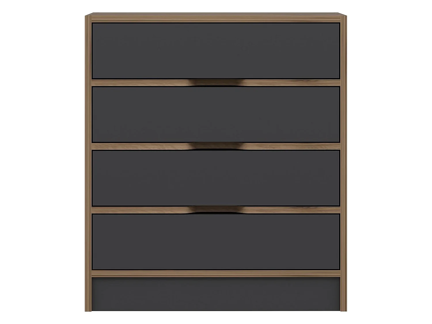 Cassettiera Gazzola, 4 Cassetti, 70x40x79h cm Nero Antracite, Apertura Scorrevole, Chiusura Scorrevole