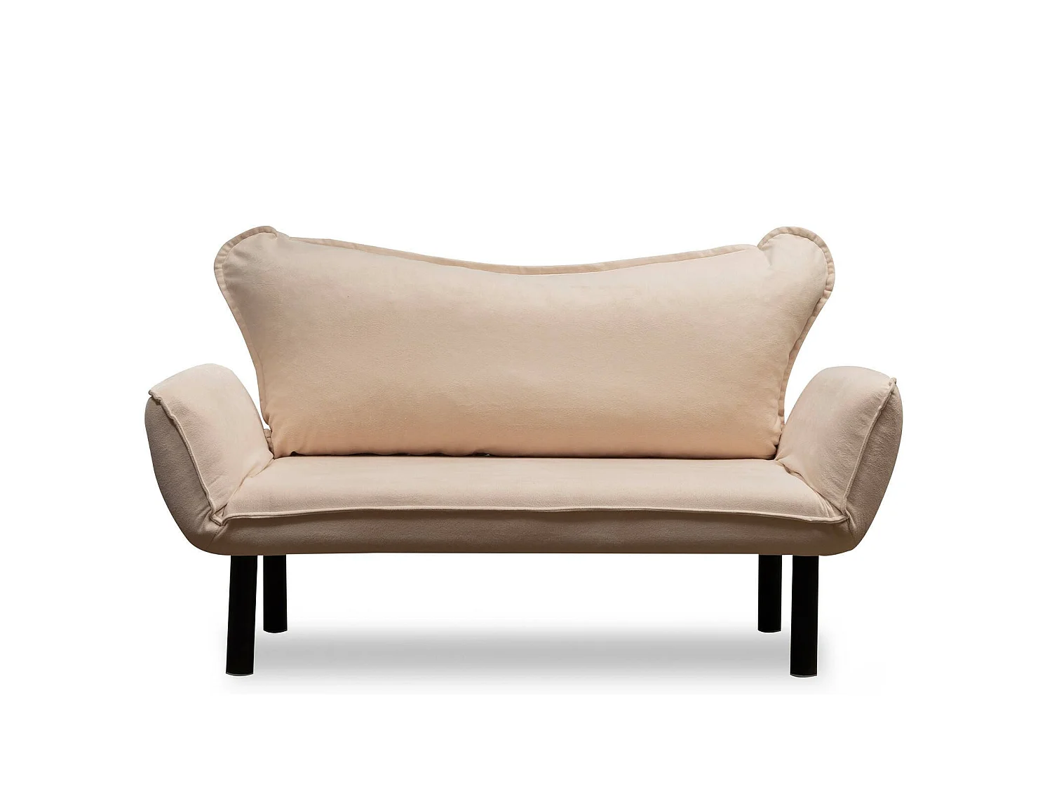 Canapé-lit 2 places Hone, coffre, 140x65 cm blanc crème, inclinable, 2 places assises
