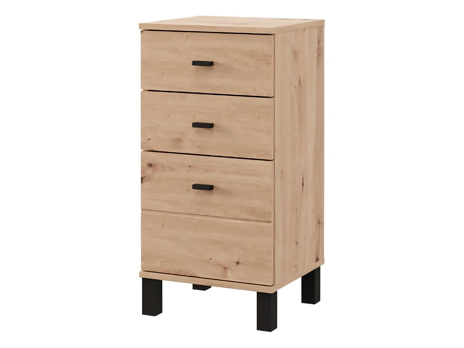 Credenza Vilcab, un Ripiano, 39x35x78h cm Marrone Rovere Nodi, Madia, 3 Cassetti, Apertura Scorrevole
