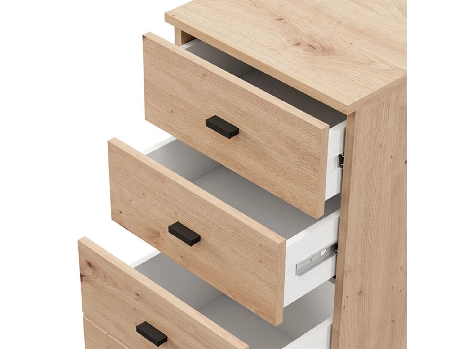 Credenza Vilcab, un Ripiano, 39x35x78h cm Marrone Rovere Nodi, Madia, 3 Cassetti, Apertura Scorrevole