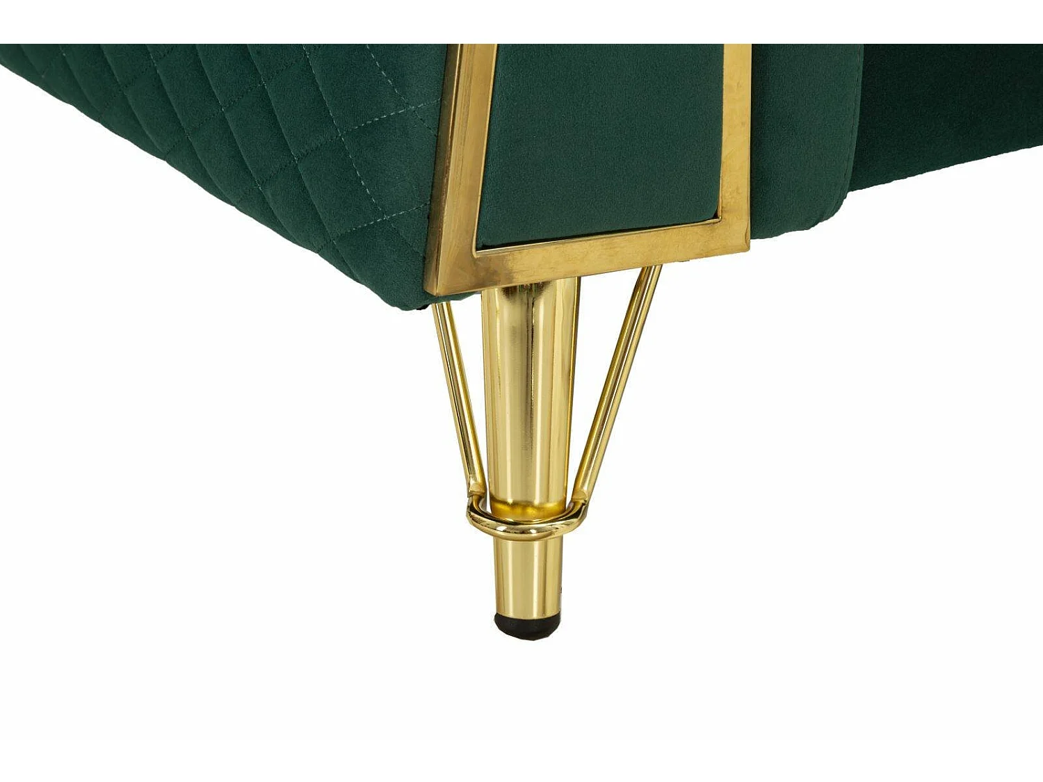 Sofá fijo 2 plazas Casio, tapizado en terciopelo acolchado, 2 cojines incluidos, 162x83x76h cm verde, reposabrazos