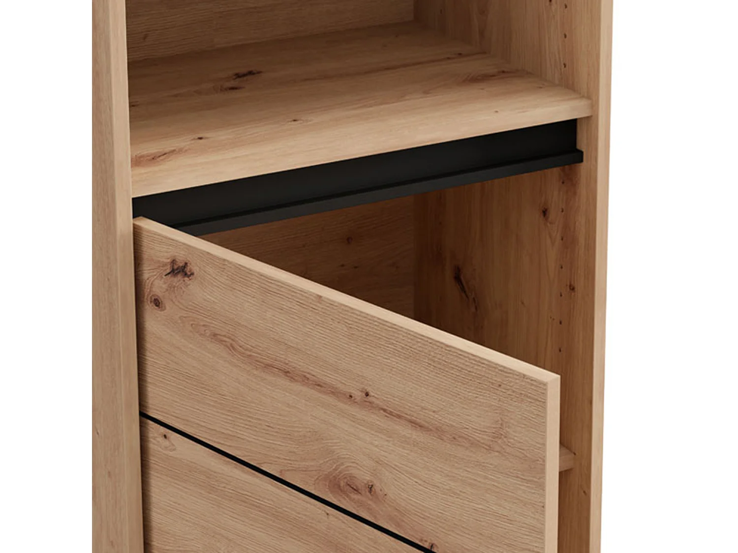 Vetrina Calto, 4 Ripiani, 55x40x193h cm Marrone Rovere Nodi, Mobile Espositore, Un'anta, con Piedini