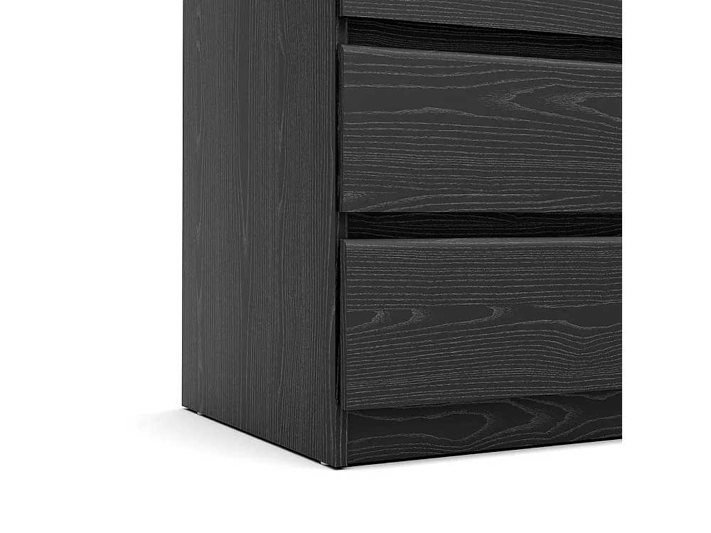 Cassettiera Ceraso, 6 Cassetti, 154x50x70h cm Nero, Apertura Scorrevole, Chiusura Scorrevole