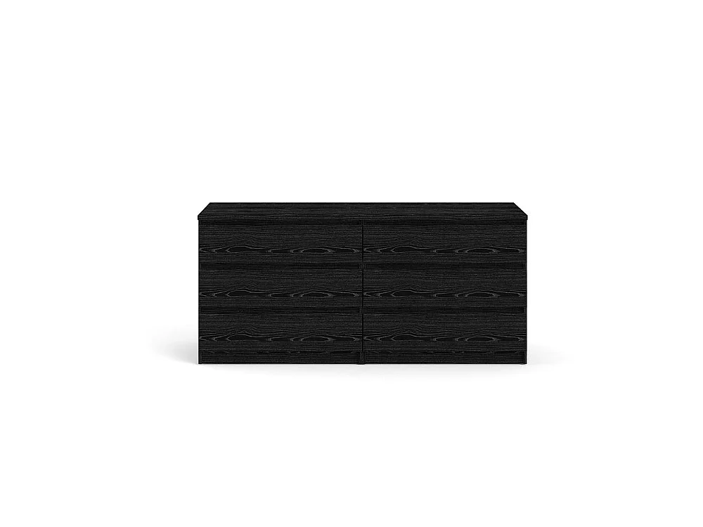Cassettiera Ceraso, 6 Cassetti, 154x50x70h cm Nero, Apertura Scorrevole, Chiusura Scorrevole