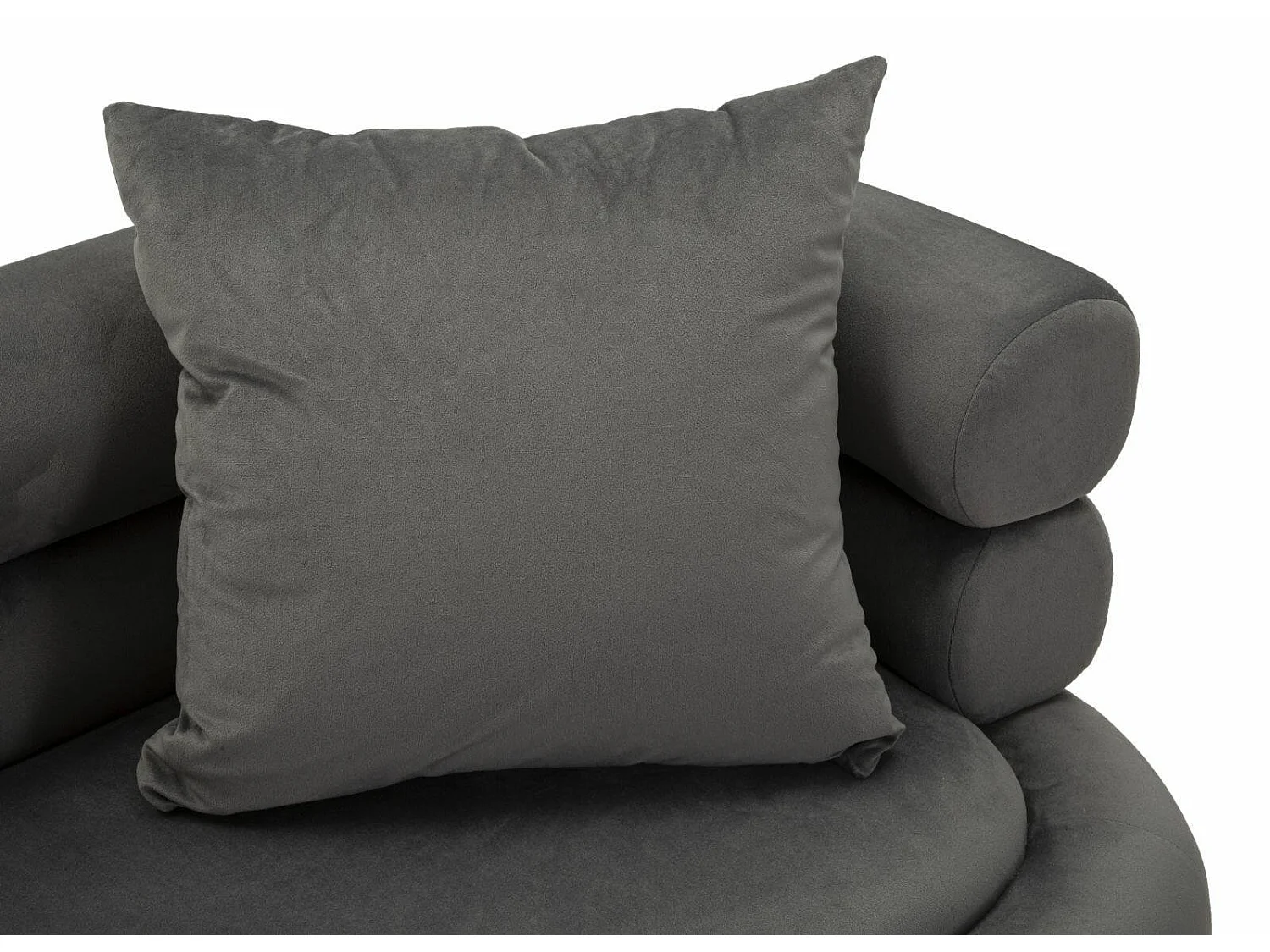 Sofa Fixe 2 Places Casier, 2 Coussins Inclus, 68x133x69h cm Gris