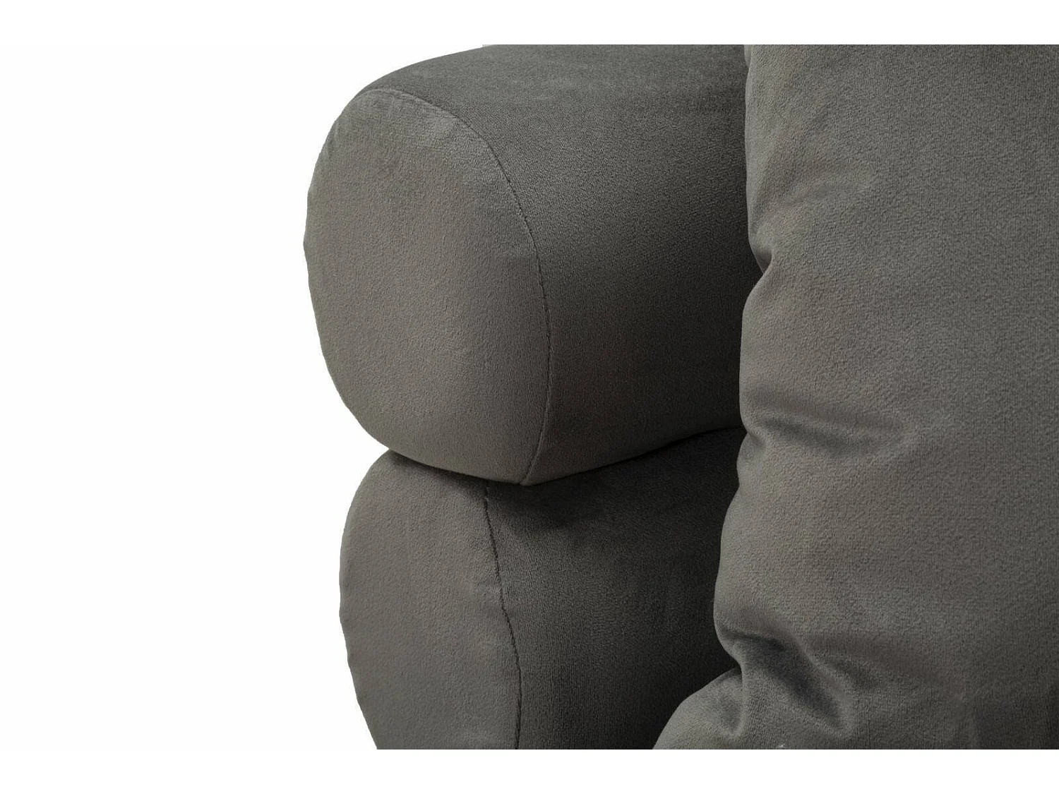 Sofa Fixe 2 Places Casier, 2 Coussins Inclus, 68x133x69h cm Gris